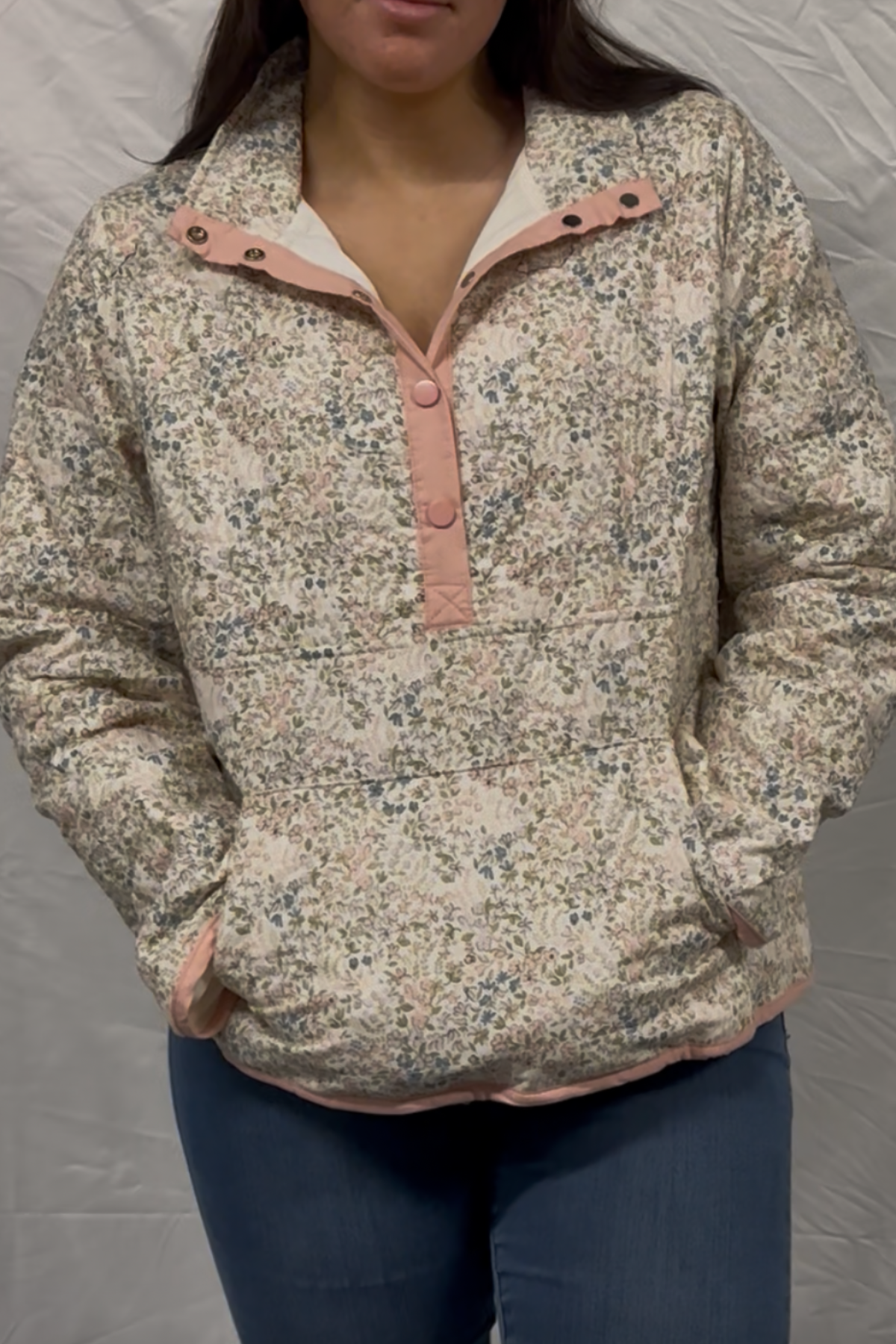 ditsy floral printed quilted jacket