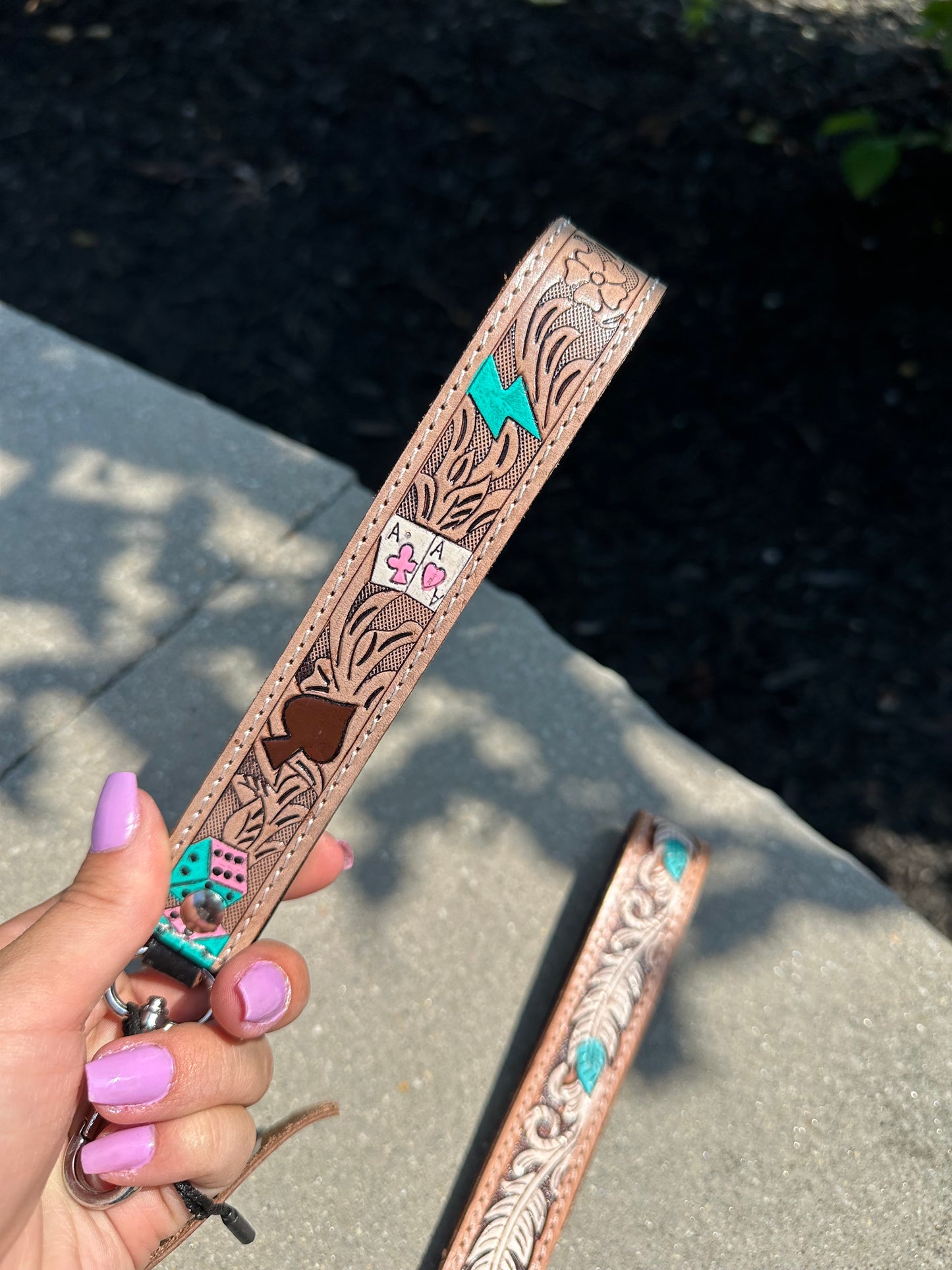 Tooled Leather Keychain