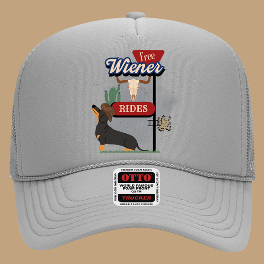 FREE WIENER RIDES TRUCKER HAT *17 COLORS