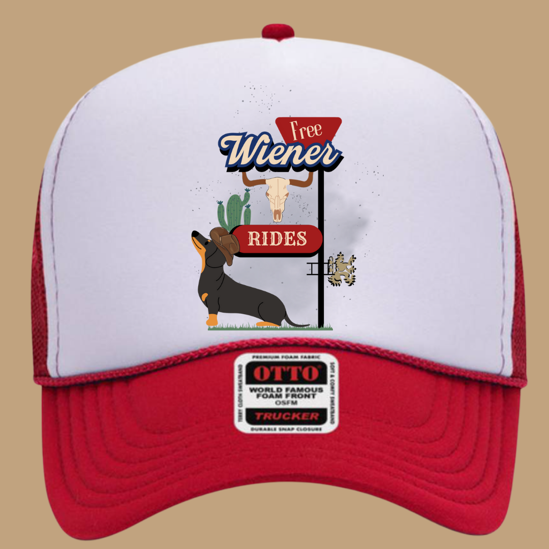 FREE WIENER RIDES TRUCKER HAT *17 COLORS