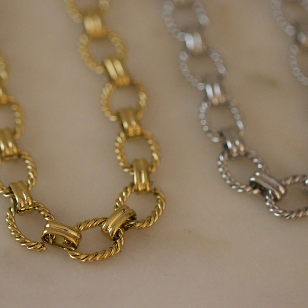 Laurel Link Necklace – Waterproof Stainless Steel