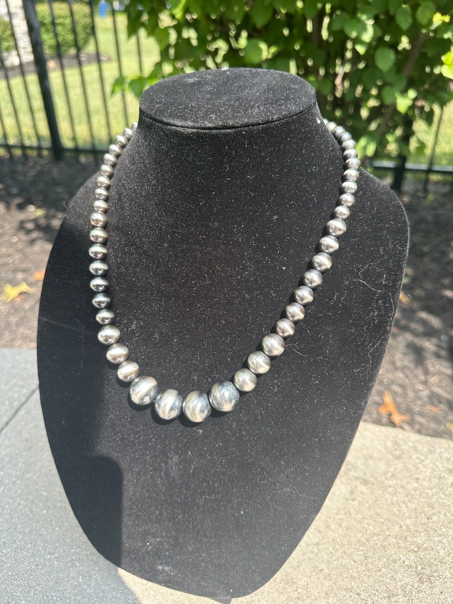 8-16mm graduated navajo style pearl necklace