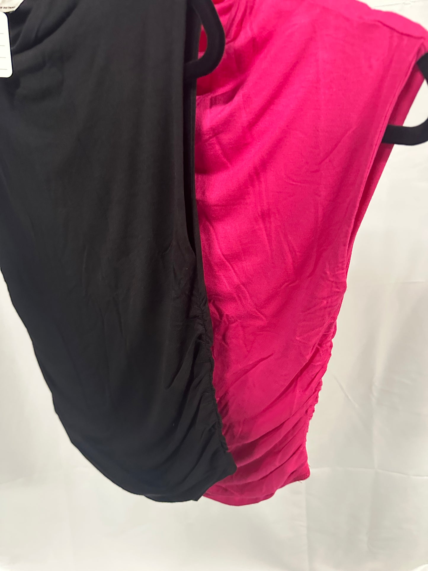 Double layered ruched side mock neck top