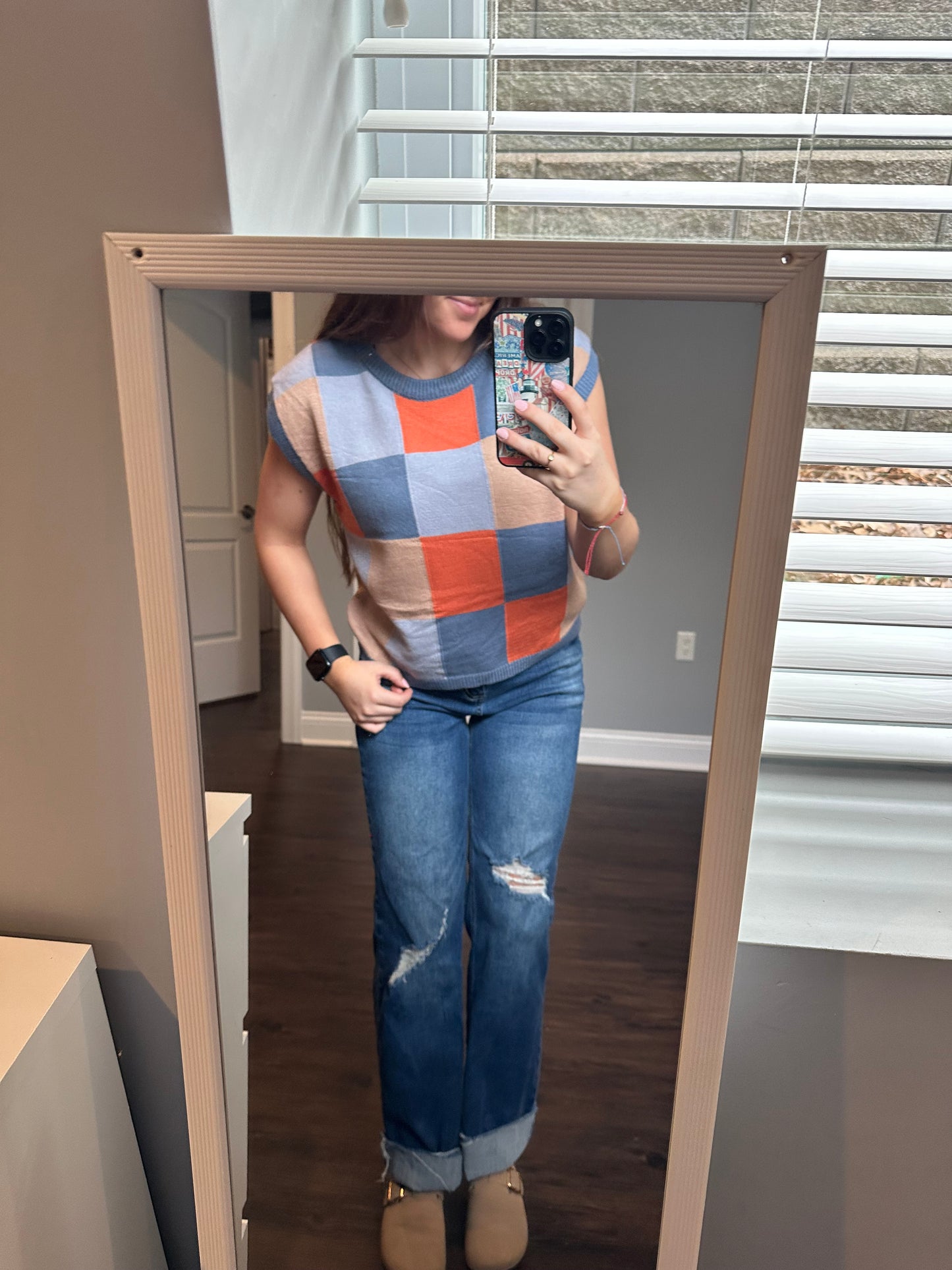 COLORFUL CHECKERED SWEATER VEST
