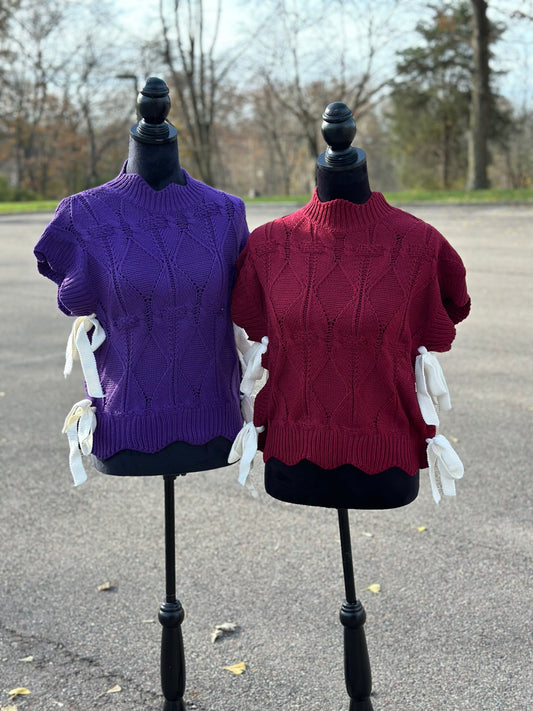 MOCK NECK CROPPED SWEATER VEST *4COLORS