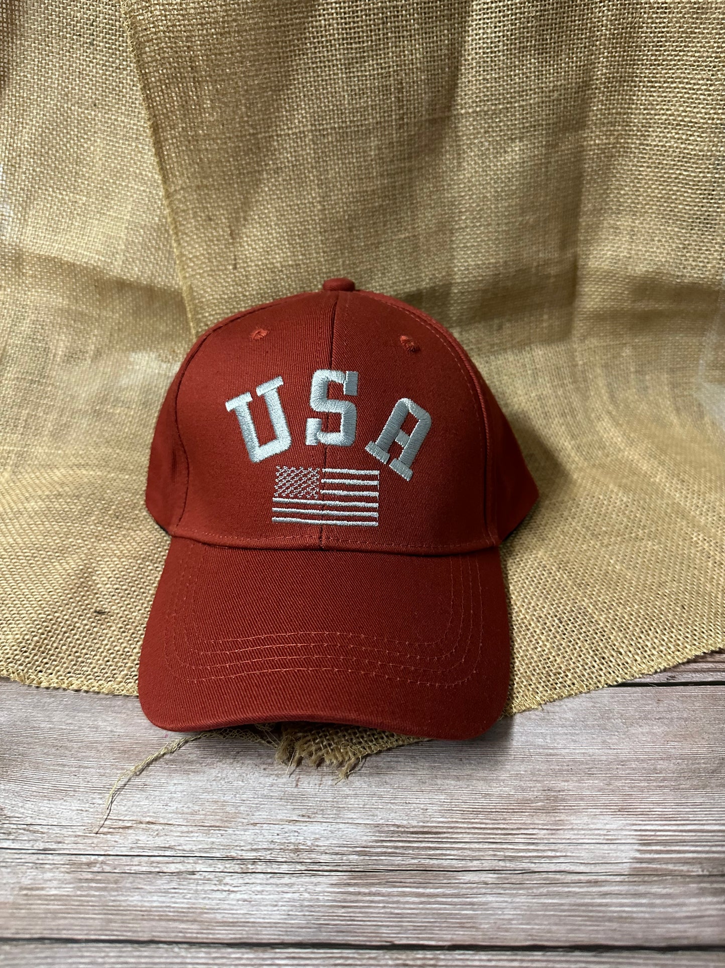 USA Flag Hat (Maroon)