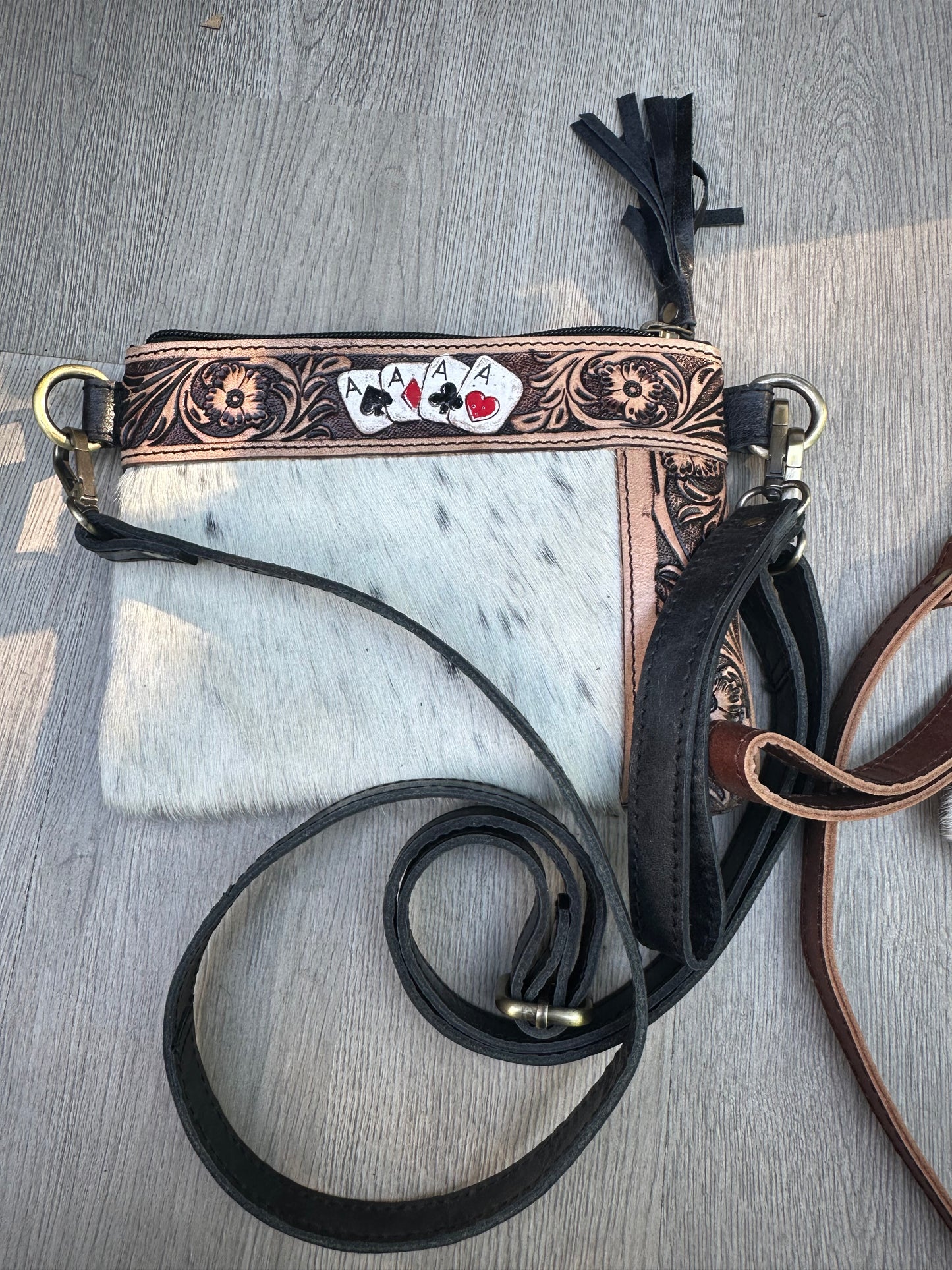 Genuine Cowhide / Leather - Crossbody / Clutch Purse