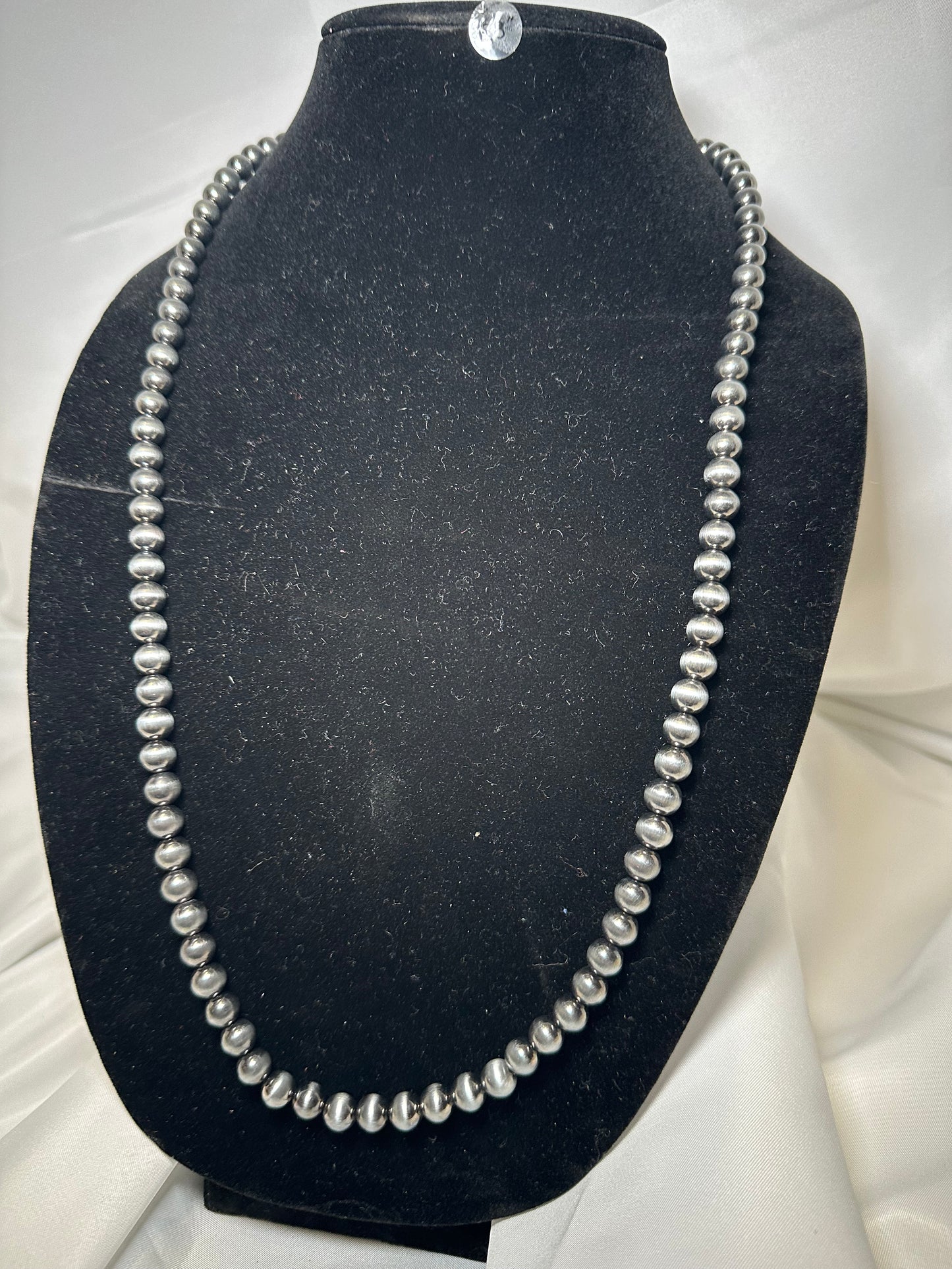 8mm navajo style beaded necklace 28"