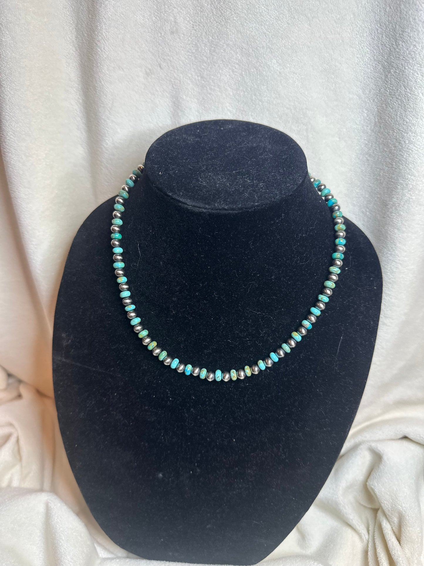 6mm x rondelle turquoise necklace