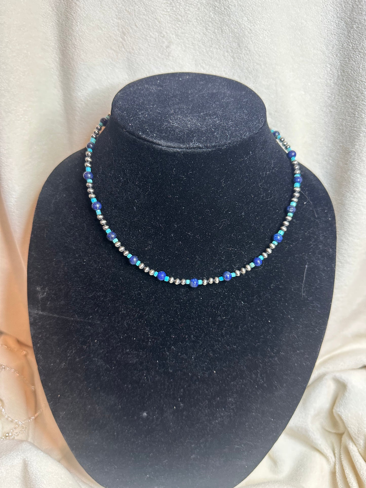 4mm sterling x turquoise x blue lapis