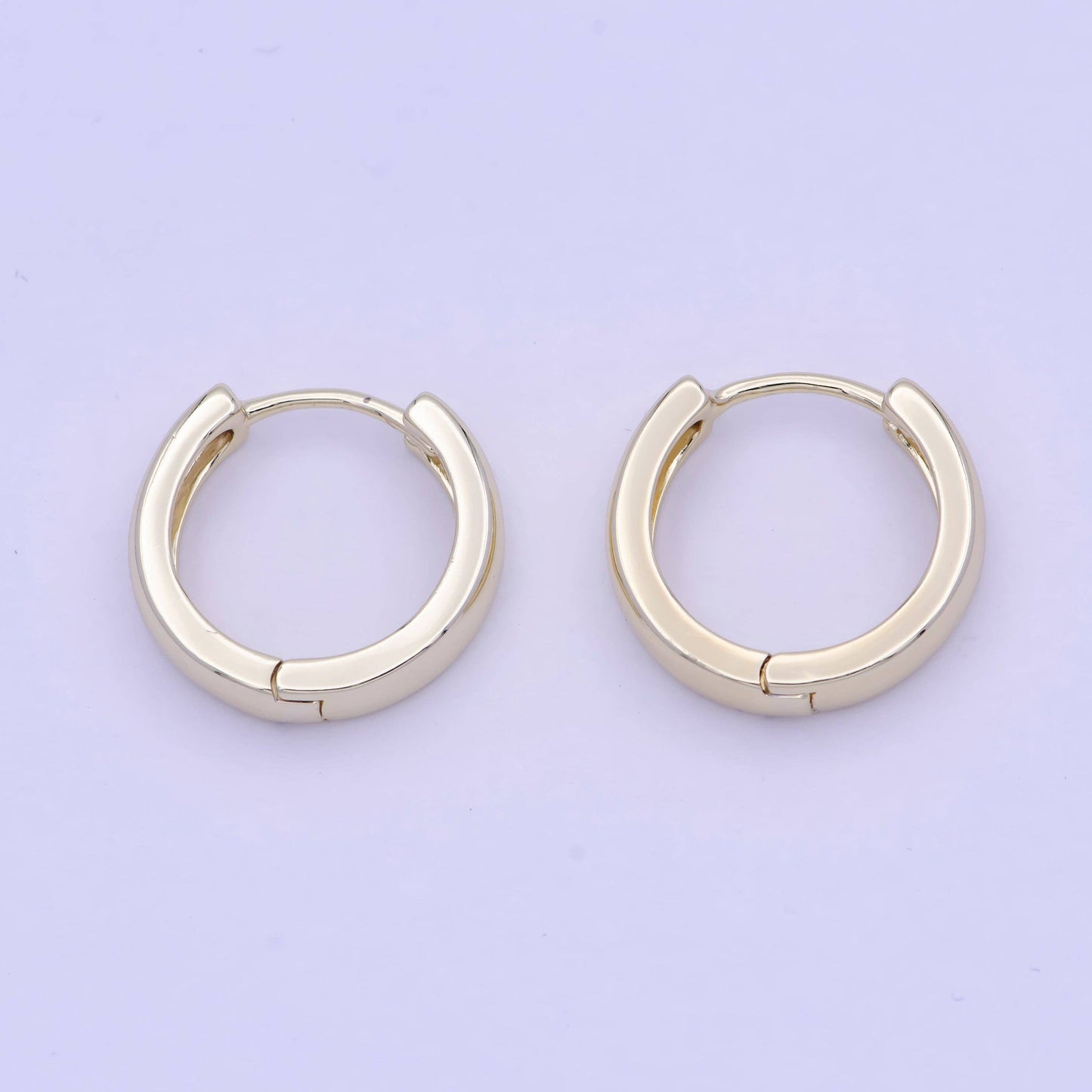 14K Gold Filled Minimalist 17.7mm Everyday Huggie Earrings | T140