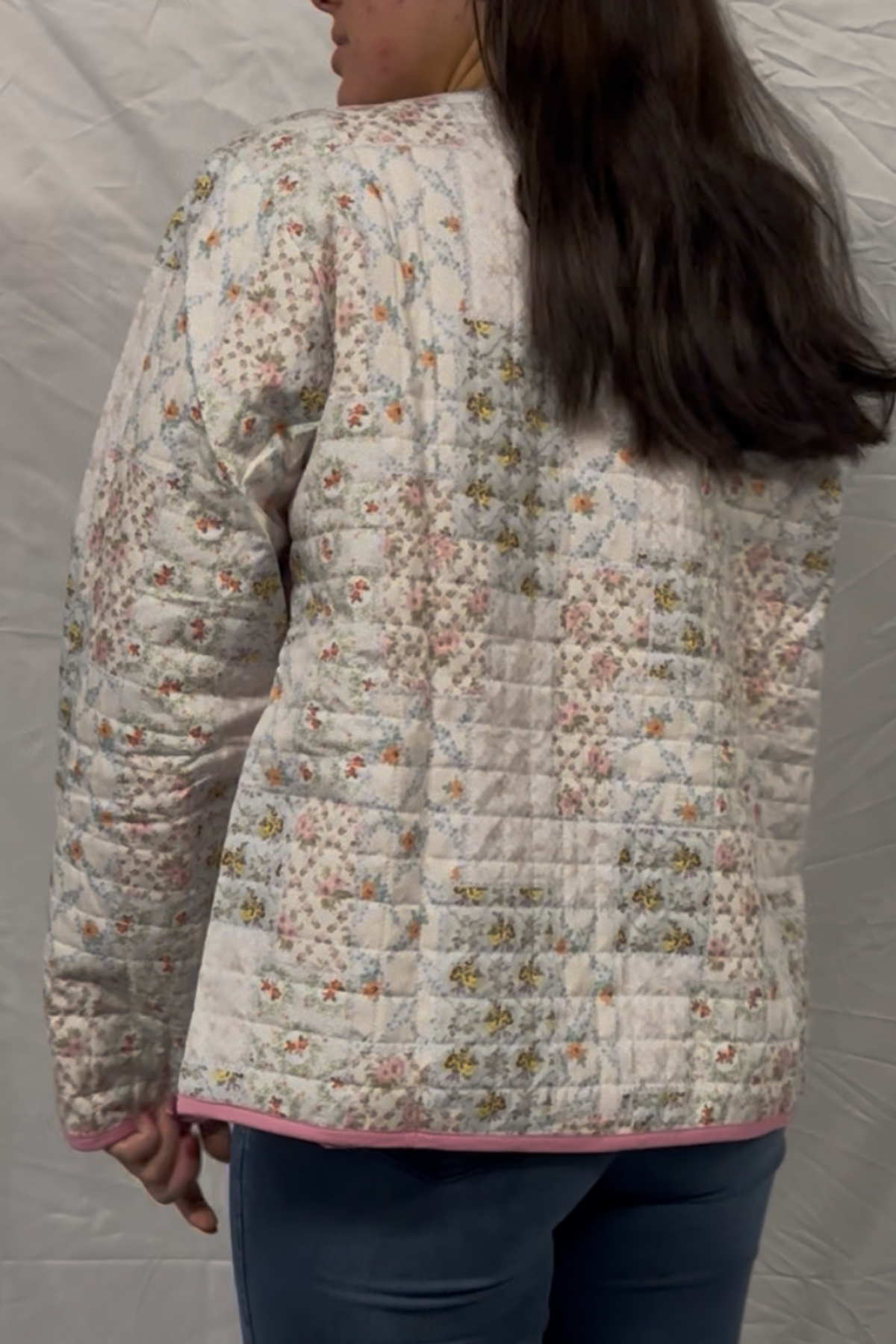 Quilted Patchwork Floral Print Jacket