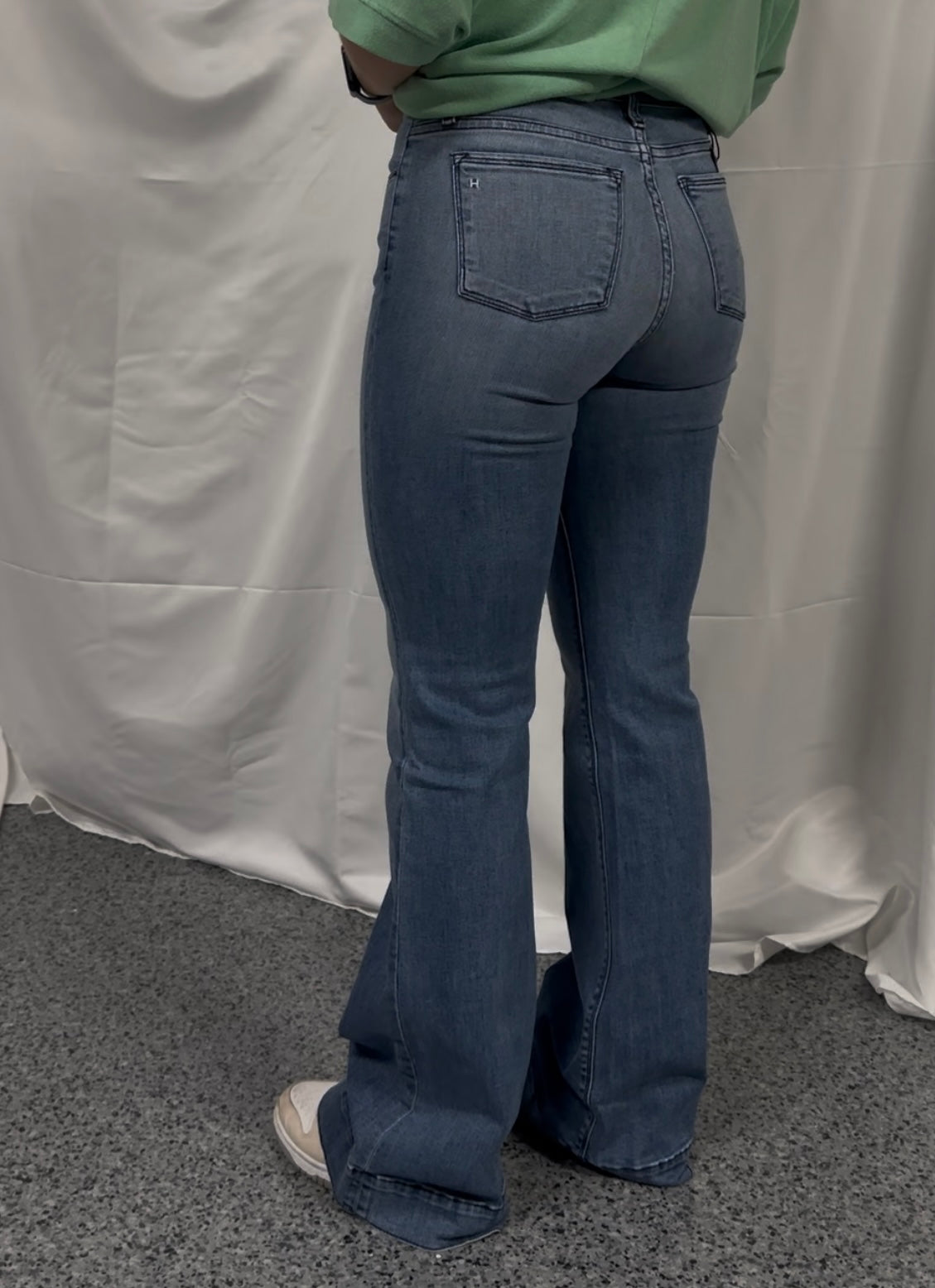 BELLA : Trouser Flare (Vintage Blue) Navy Stitch Haala Denim