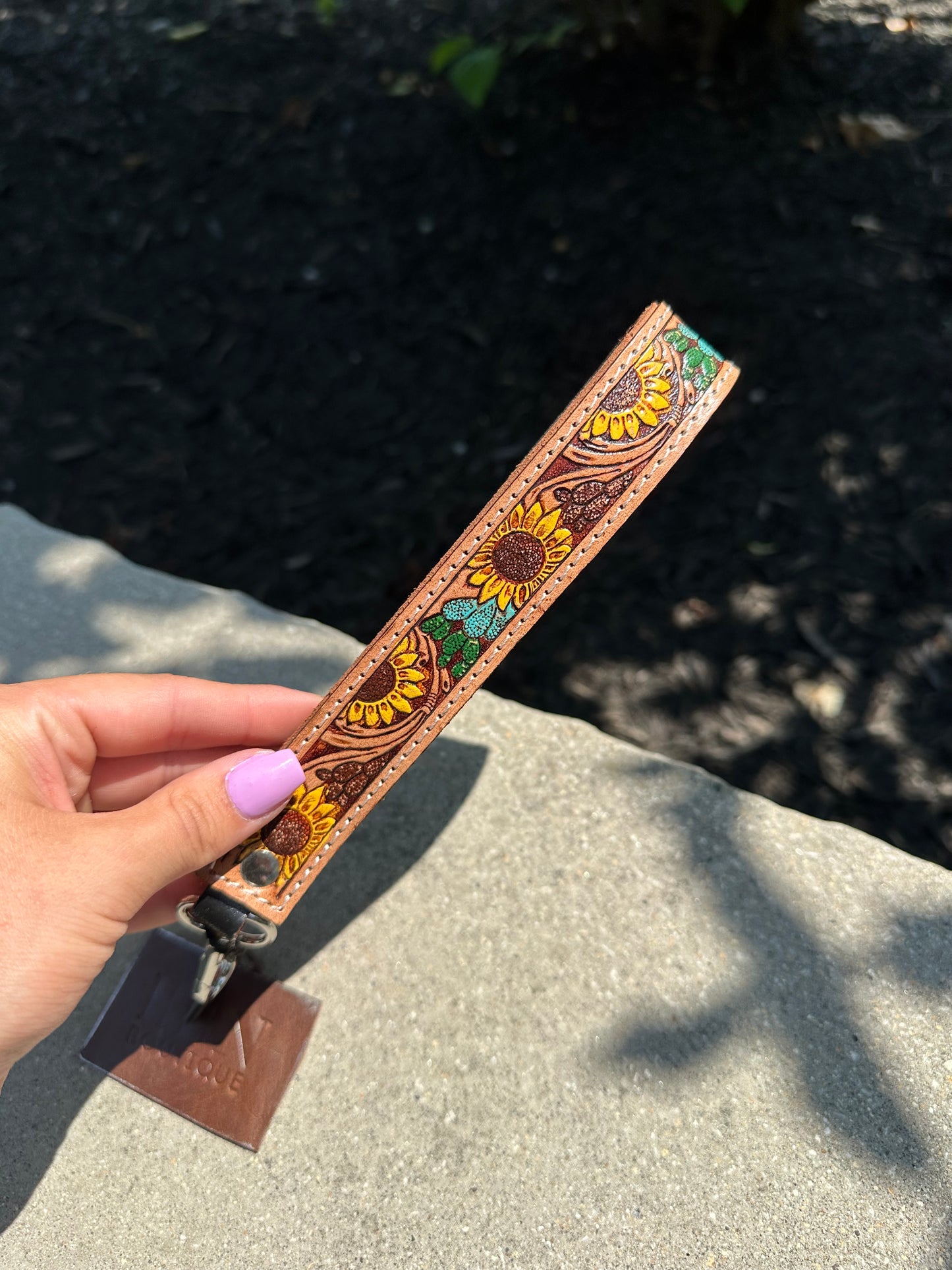 Tooled Leather Keychain