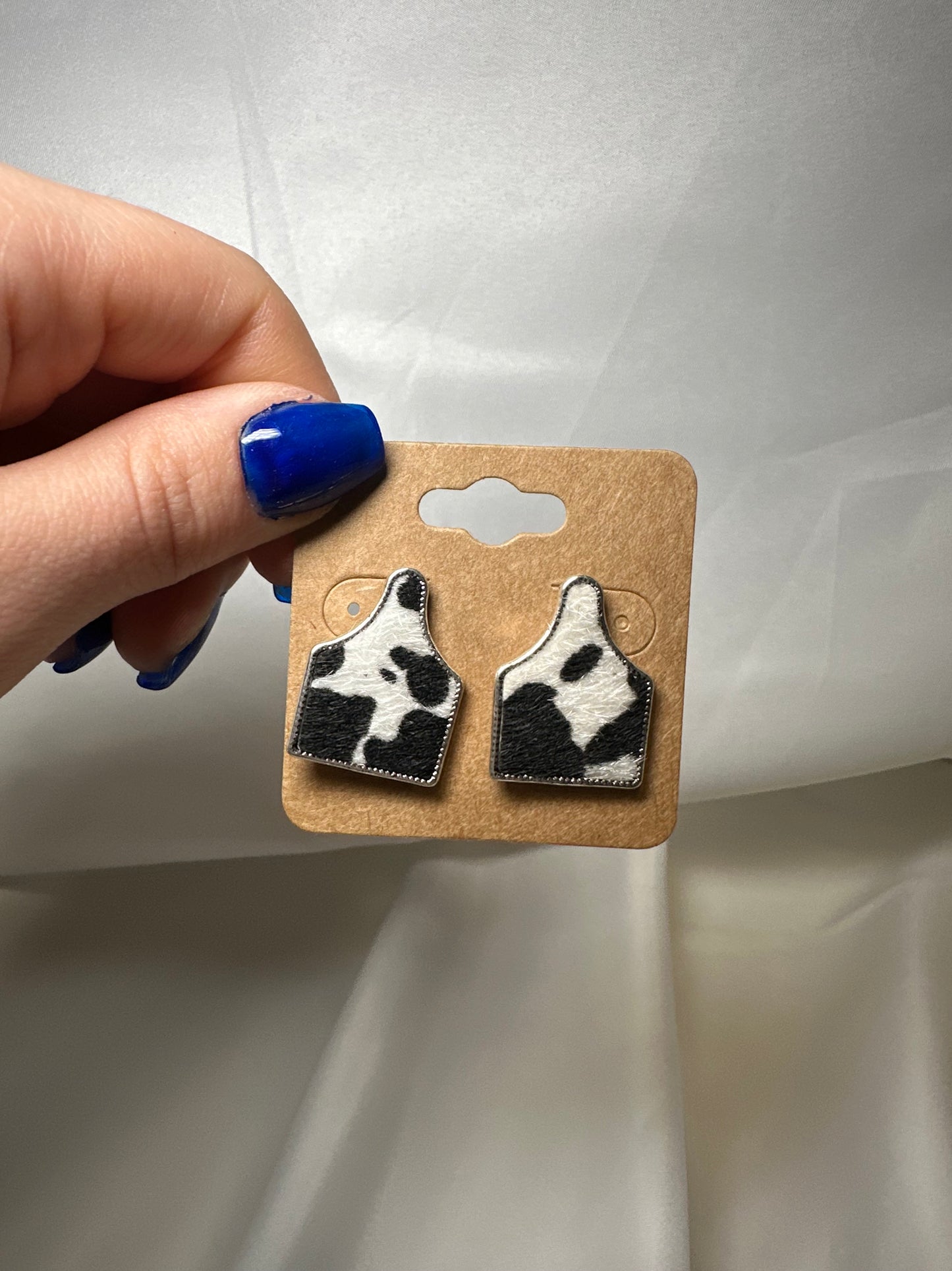 Western Cattle Tag Stone Stud Earrings