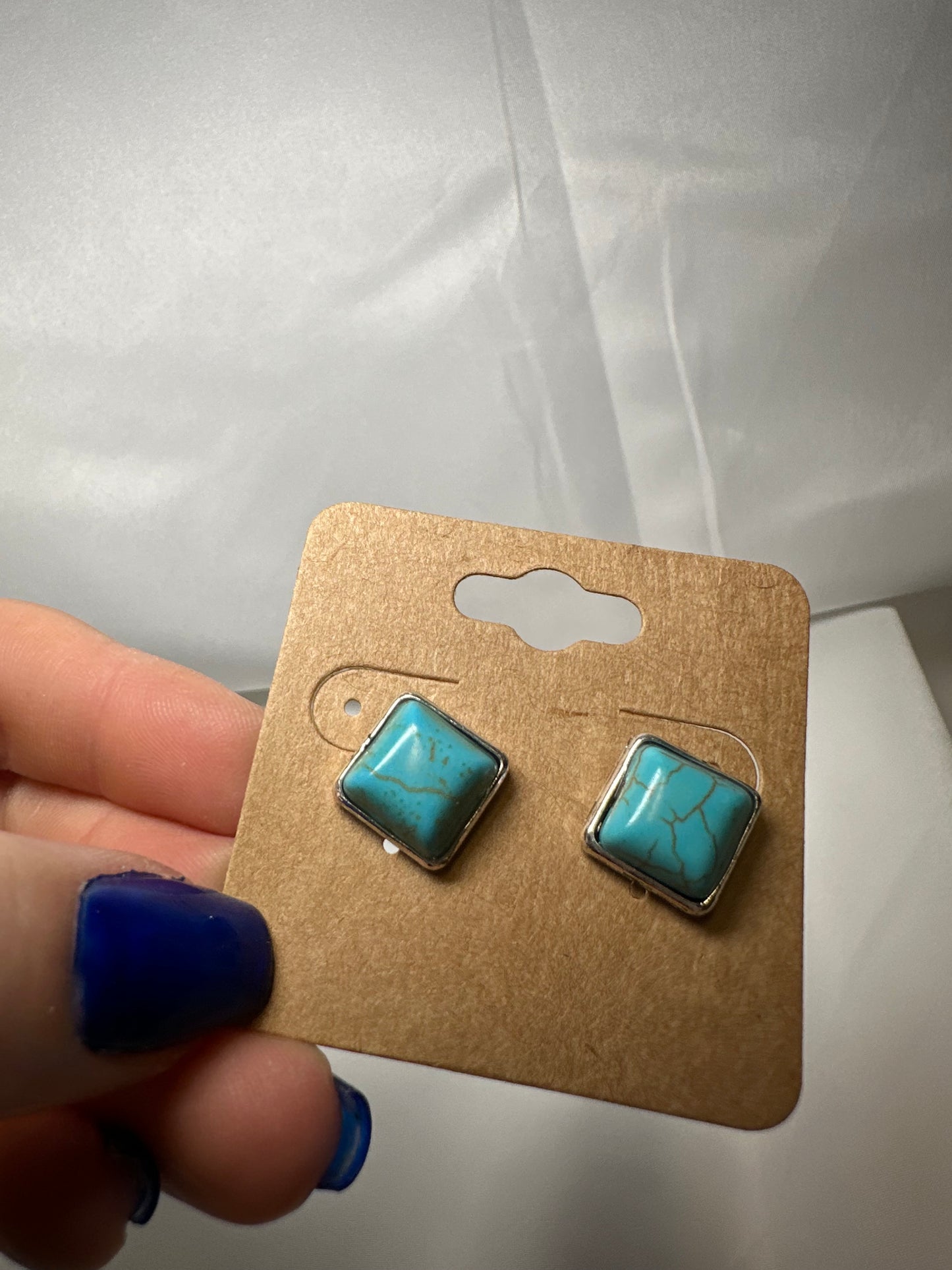 Western Design Stone Stud Earrings