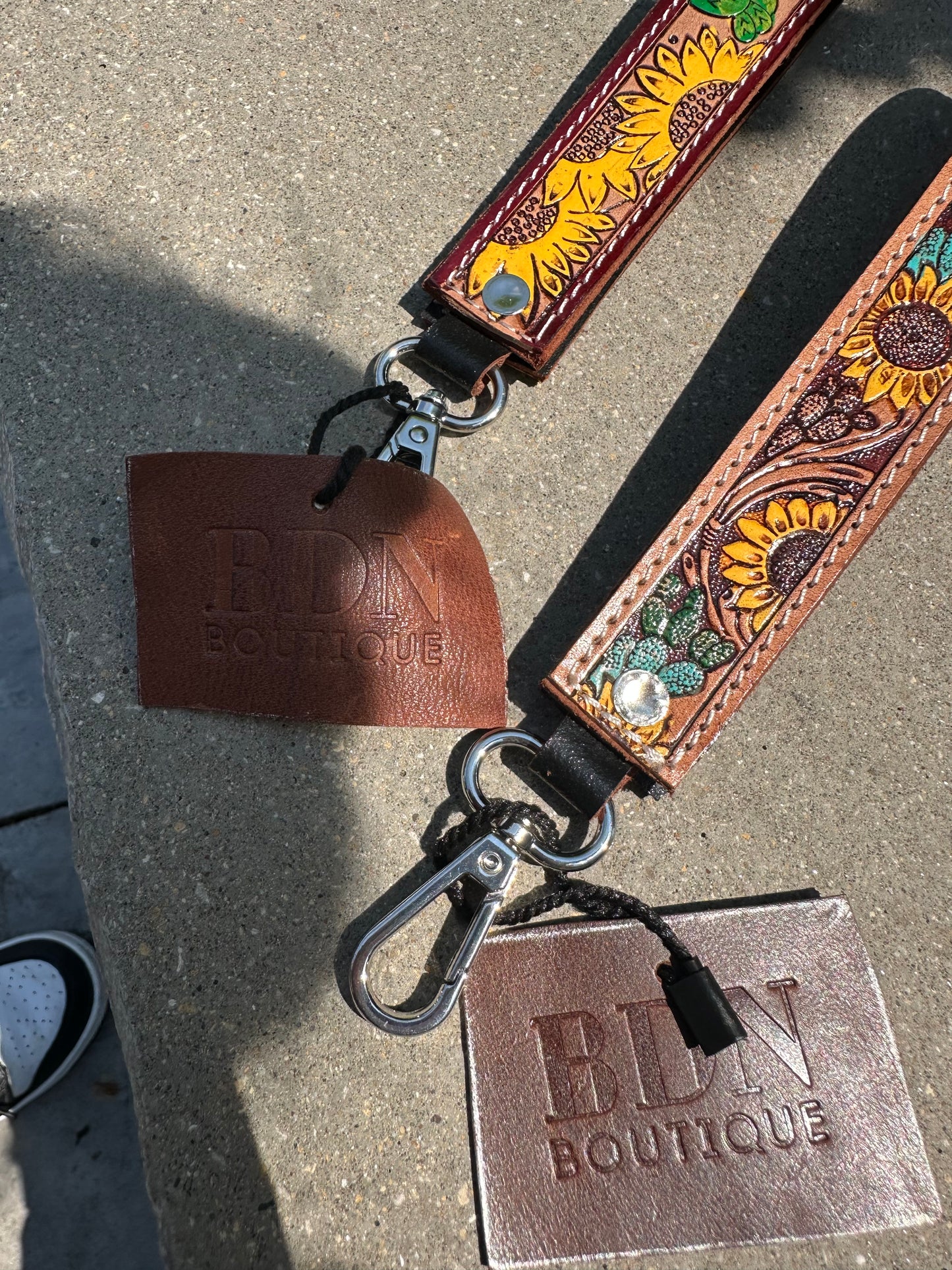 Tooled Leather Keychain