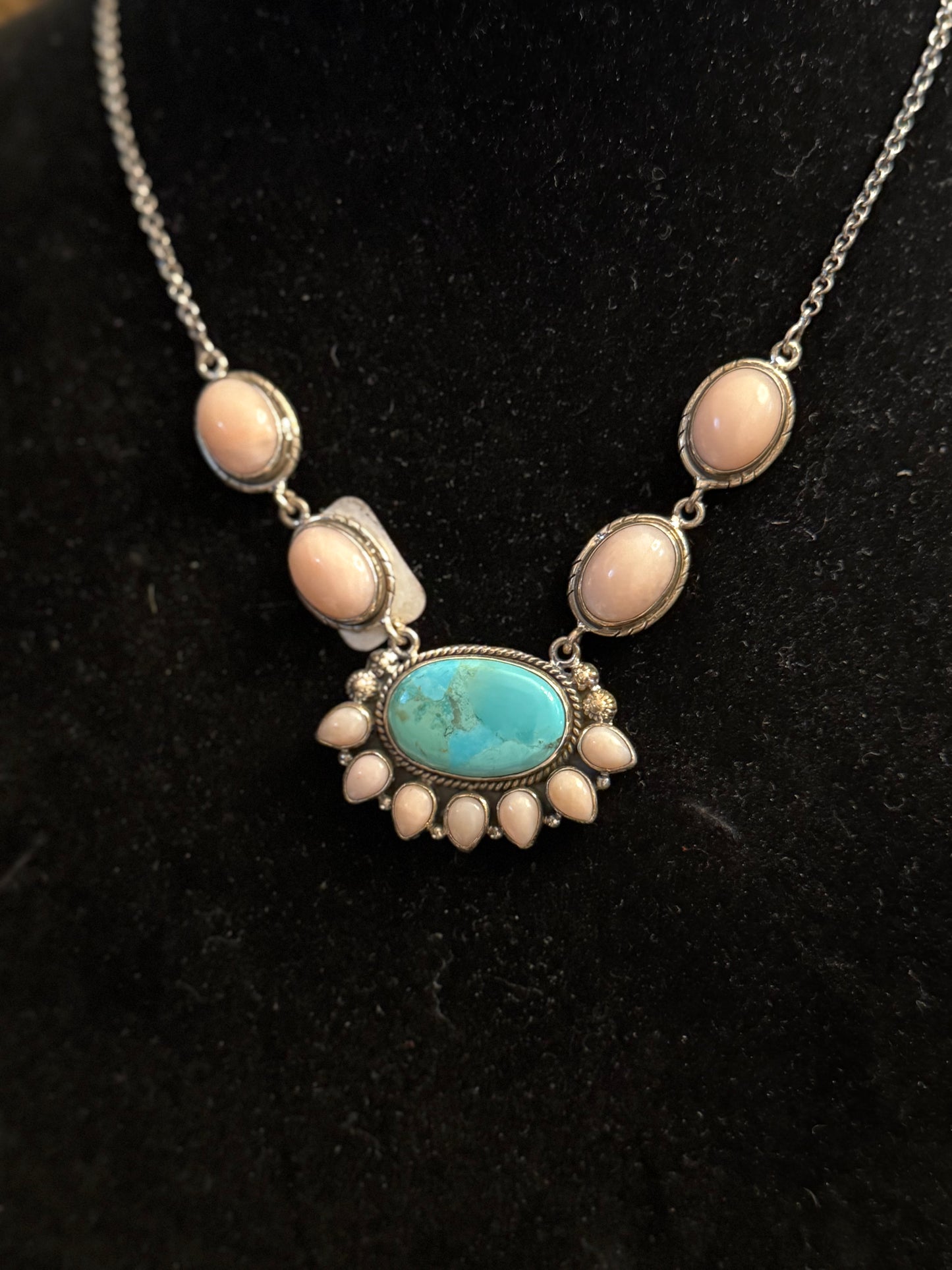 Hada Collection Turquoise & Pink Opal Necklace