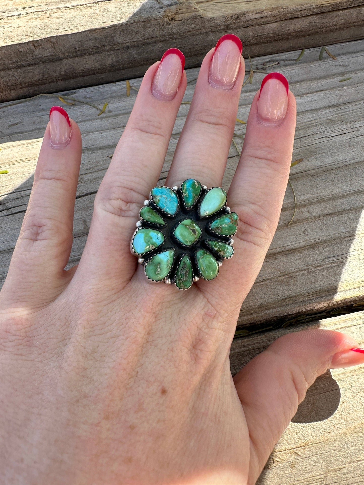 Handmade Sonoran Mountain Turquoise & Sterling Adjustable Ring
