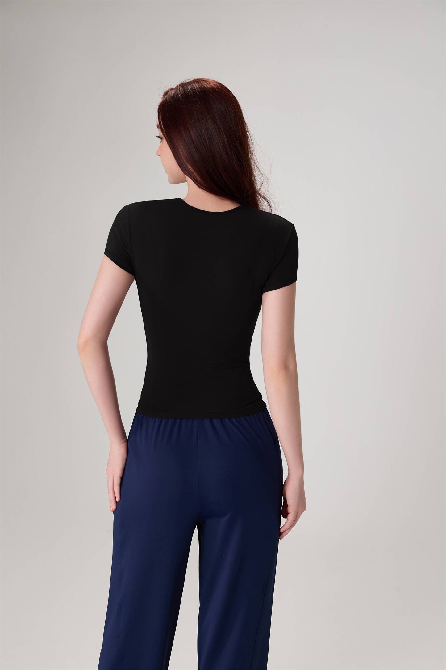 Tessa Crew Neck Sculpting Short Sleeve Active Top T-Shirt