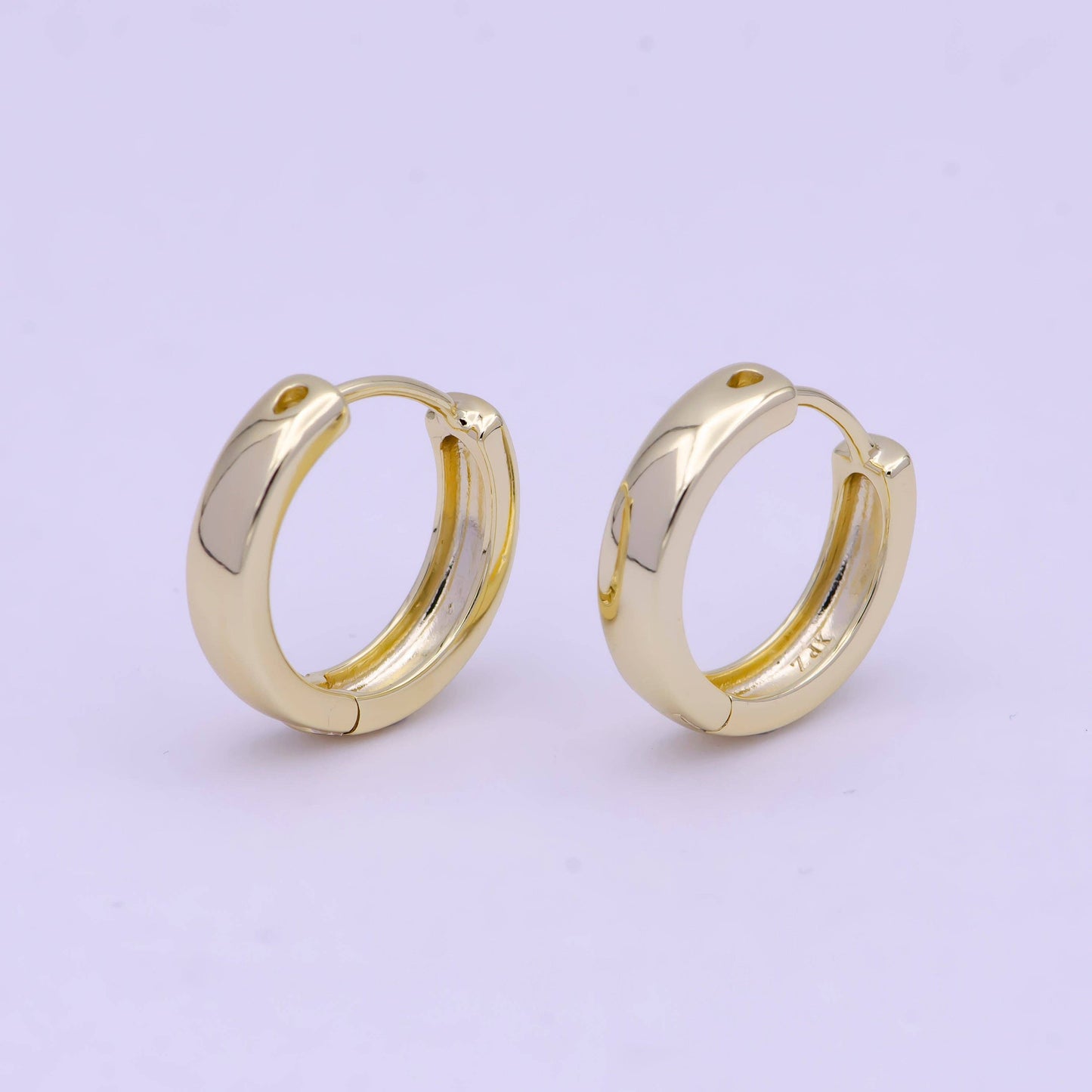 14K Gold Filled Minimalist 17.7mm Everyday Huggie Earrings | T140