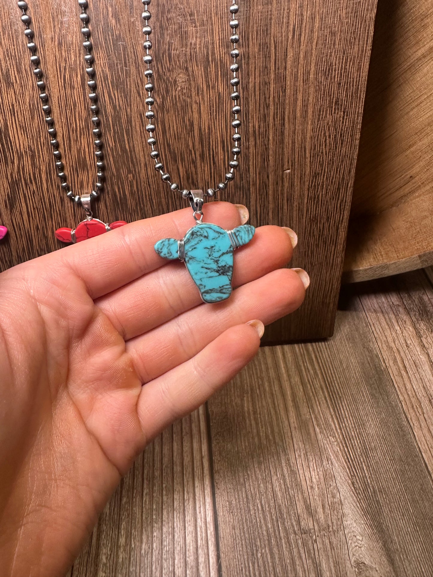 Western Cow Head Pendant Necklace