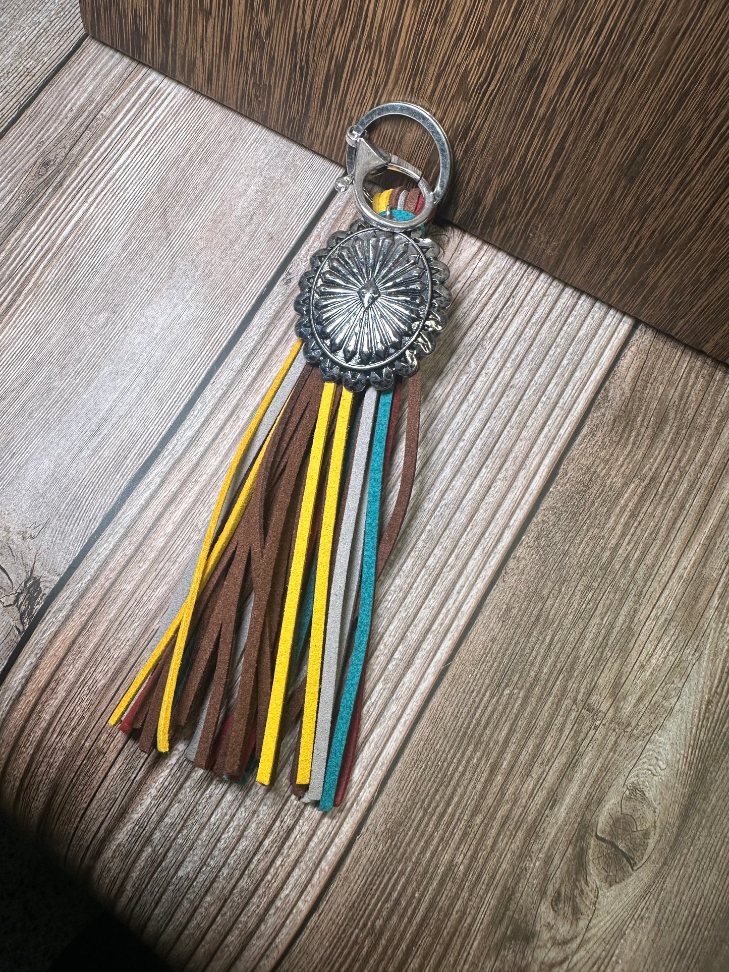 Western Concho Tassel Keychain