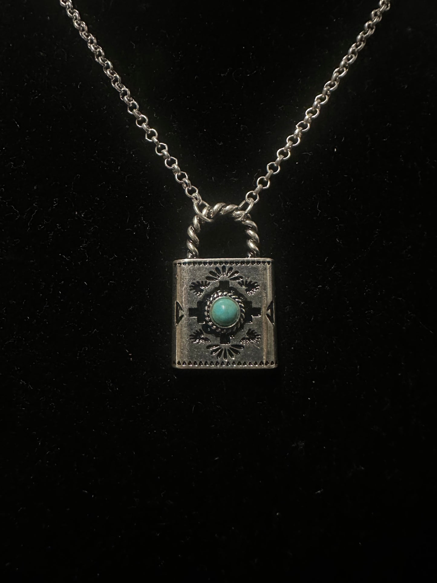 Western Aztec Lock Necklace