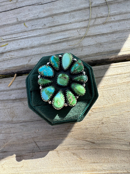 Handmade Sonoran Mountain Turquoise & Sterling Adjustable Ring