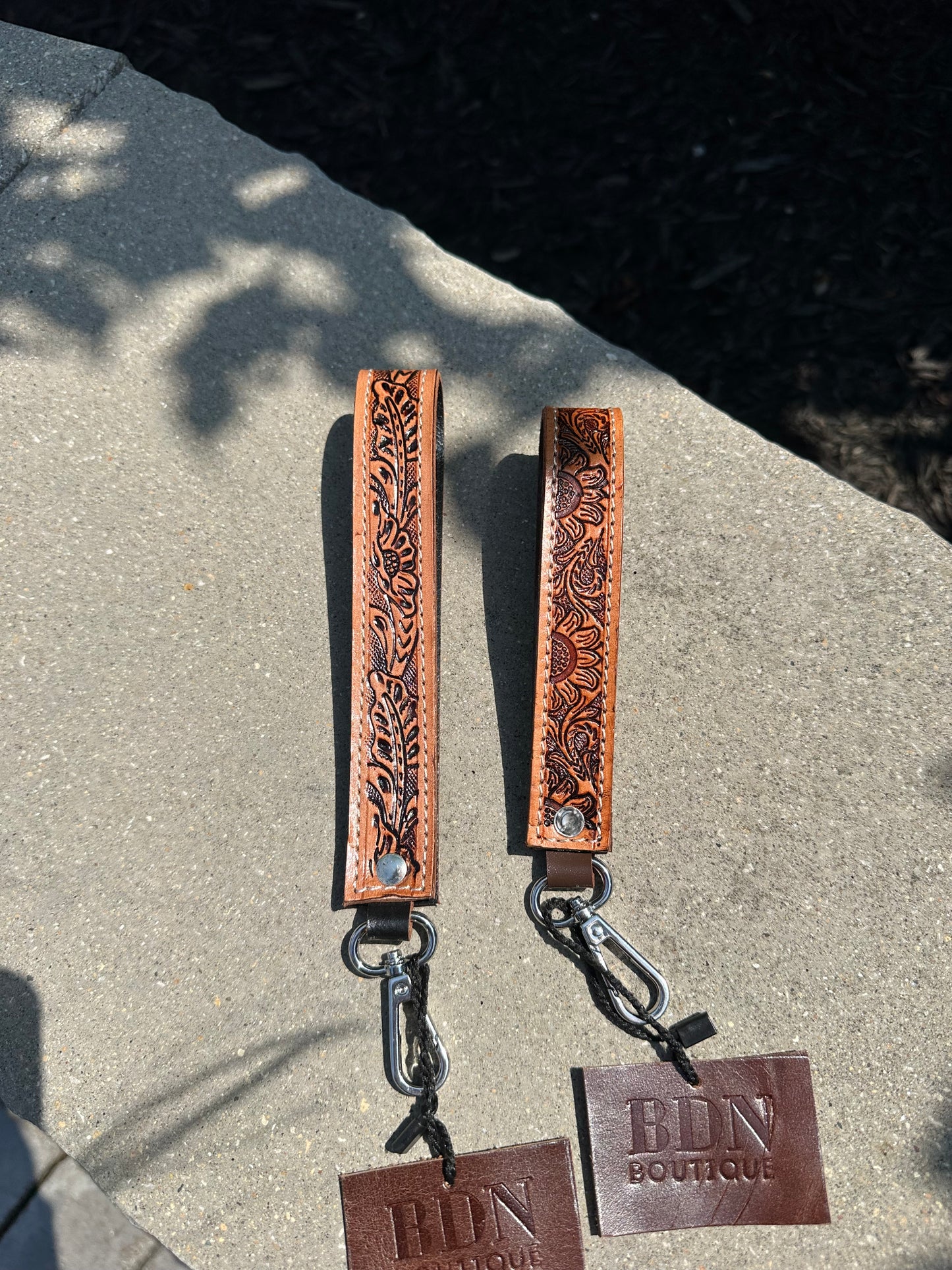 Tooled Leather Keychain