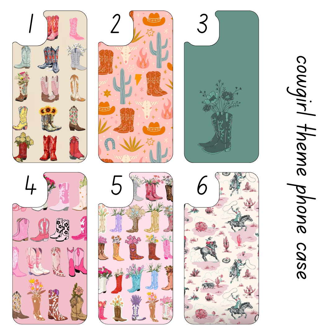 Cowgirl aesthetic pressed phone case *6OPTIONS *15SIZES