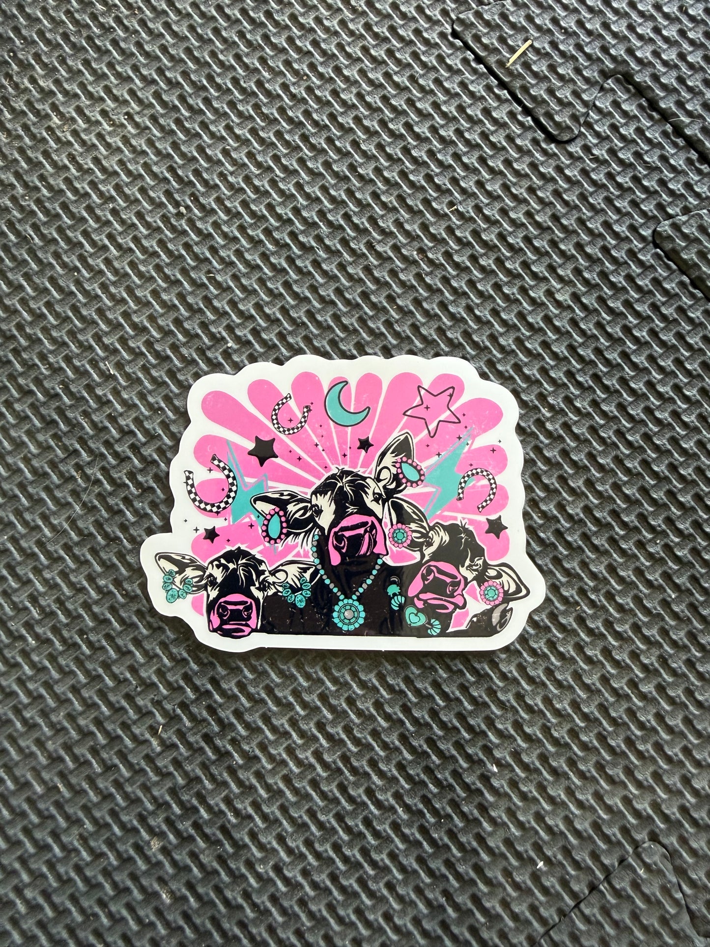 funking cows die cut sticker