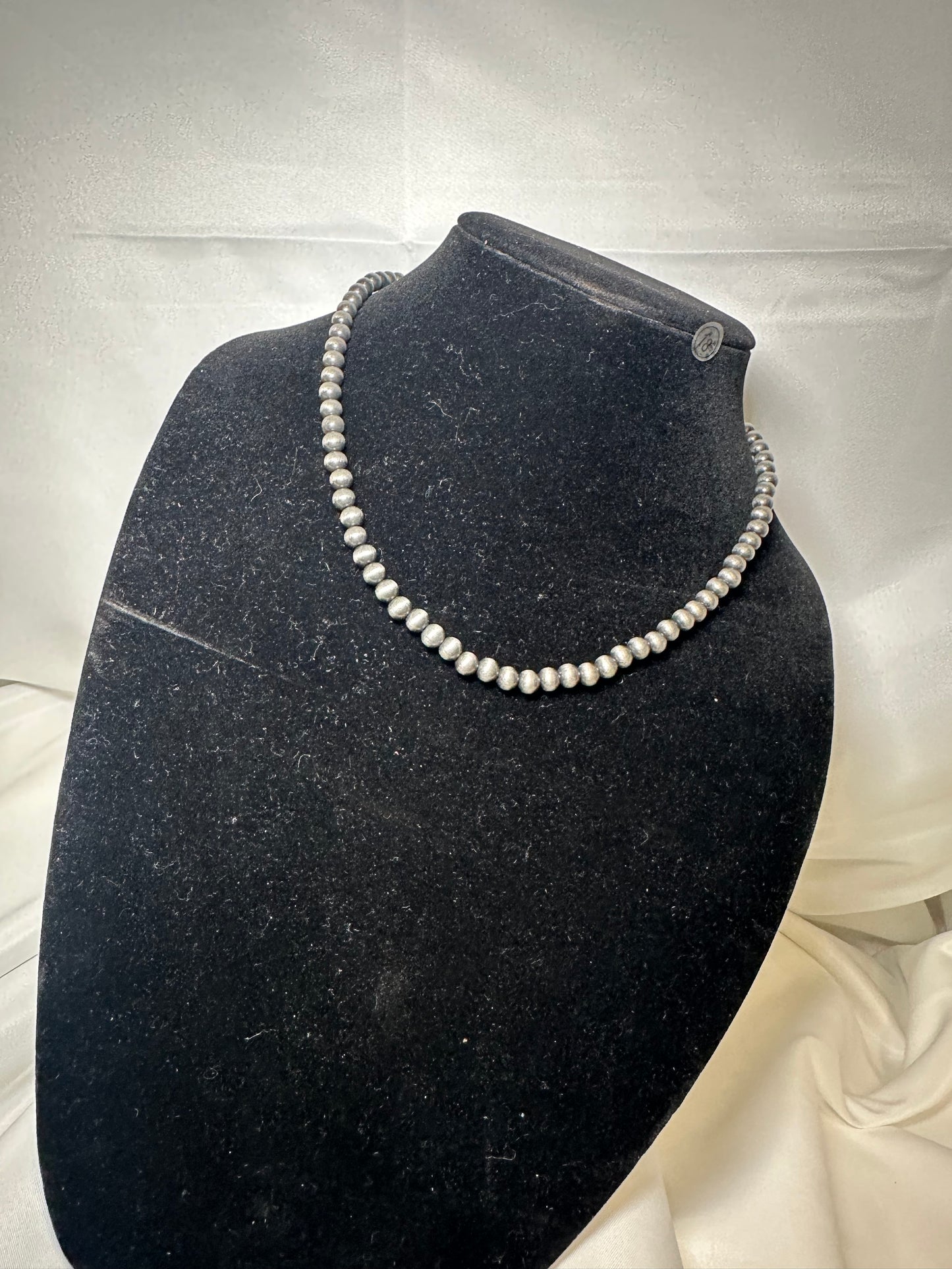 6mm Navajo style pearl necklace 18”