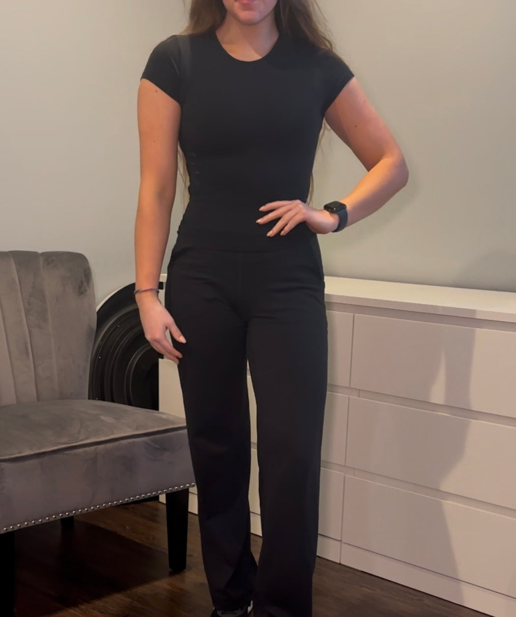Tessa Crew Neck Sculpting Short Sleeve Active Top T-Shirt
