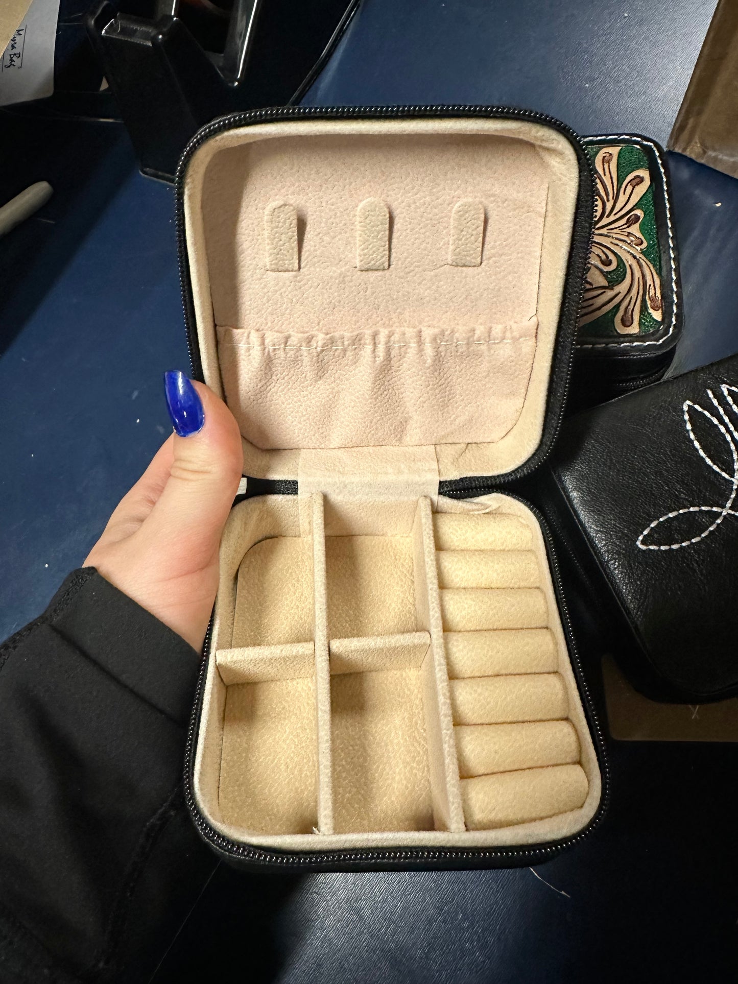 Western Leather Travel Jewelry Box