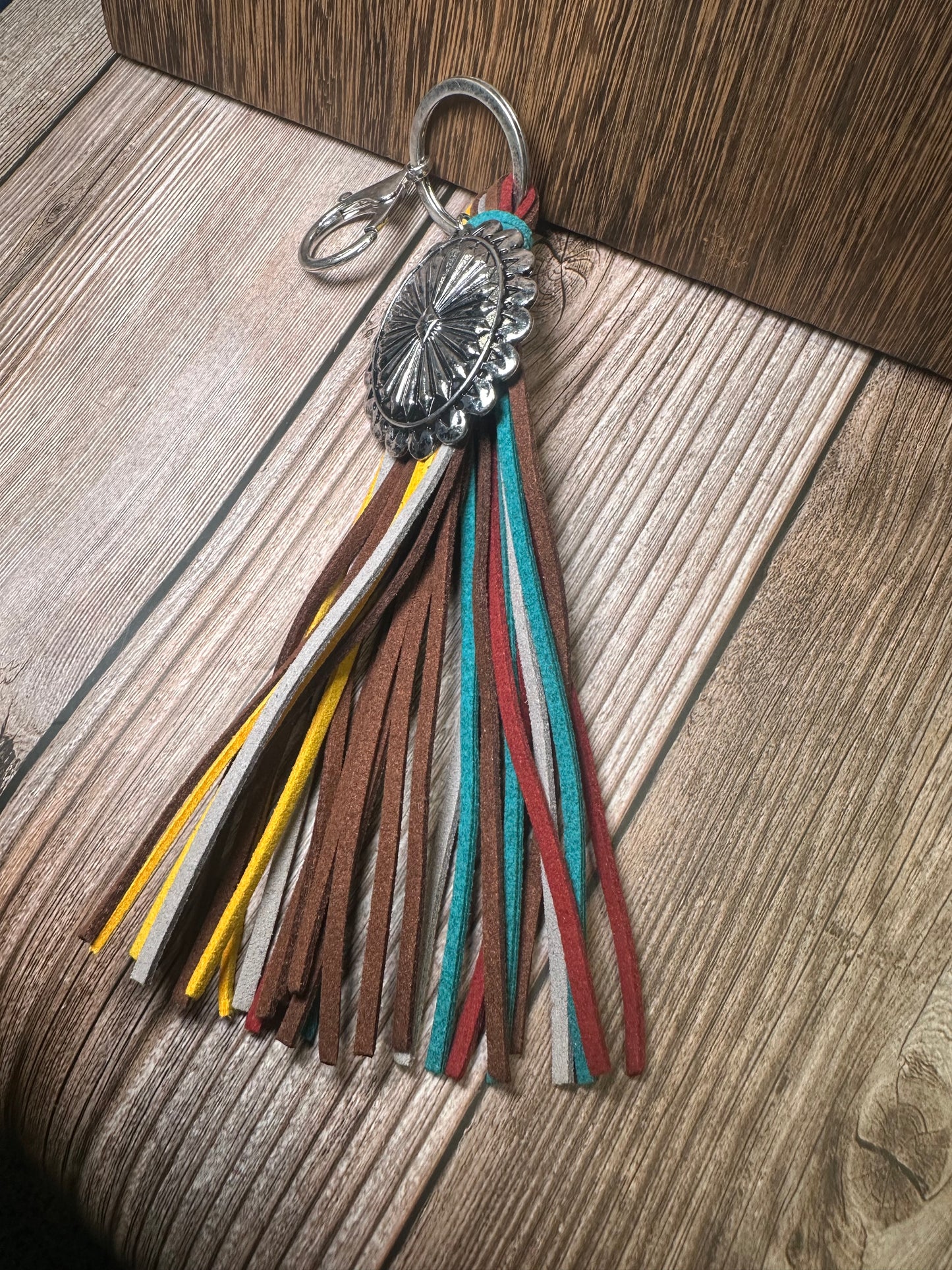 Western Concho Tassel Keychain