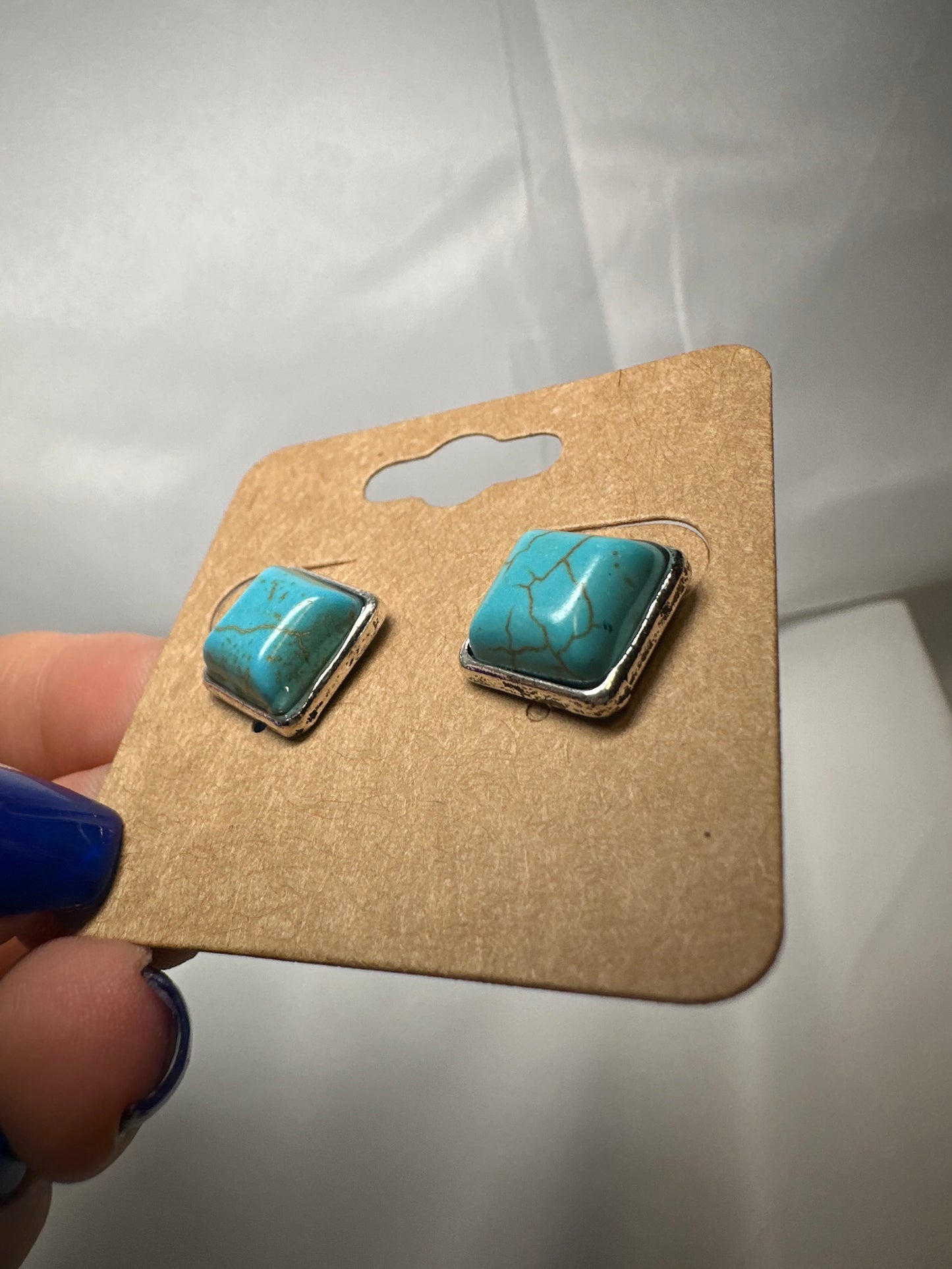 Western Design Stone Stud Earrings