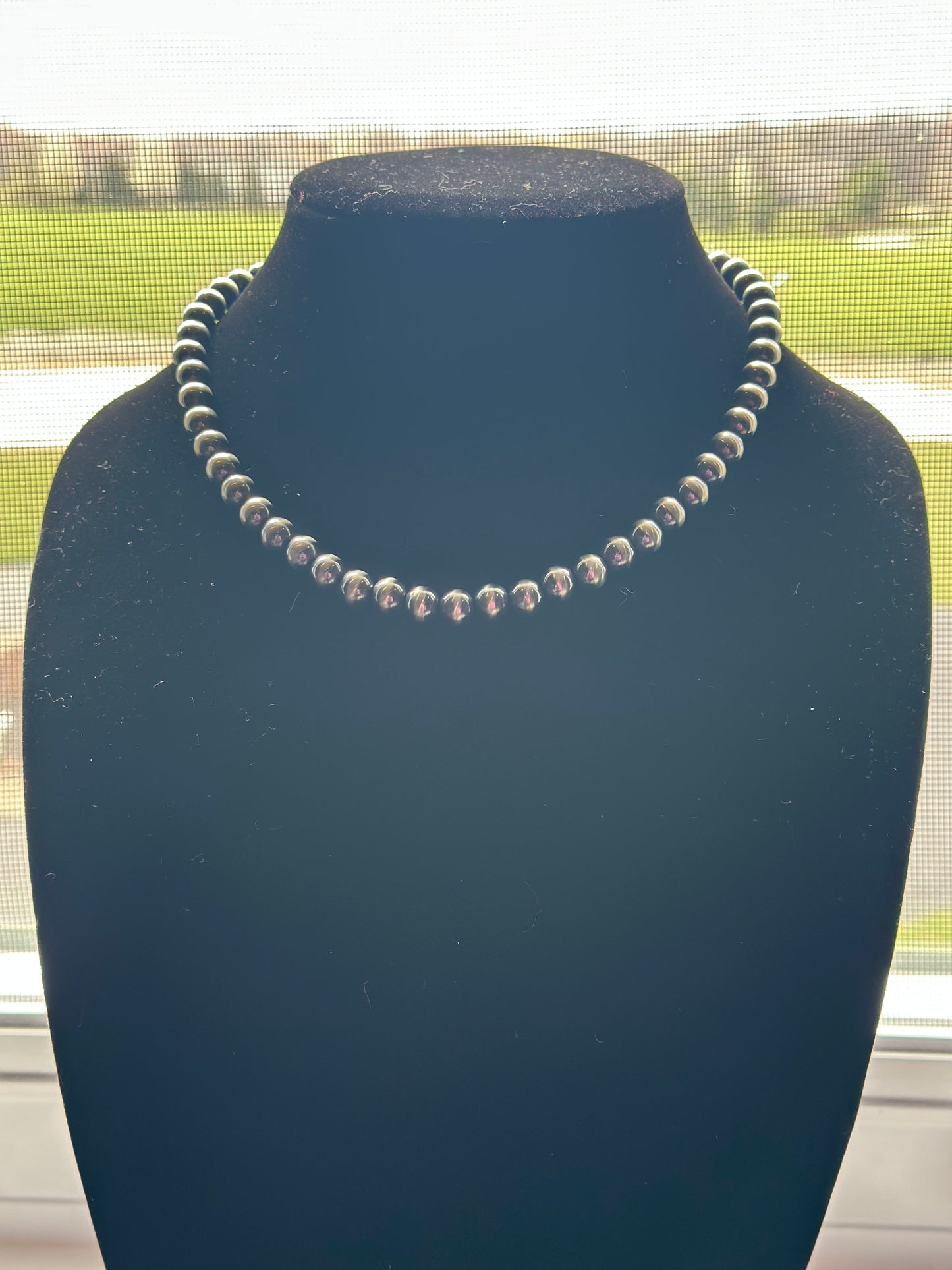 8mm Build Your Own Sterling Silver Pearls Necklace 14"-24"