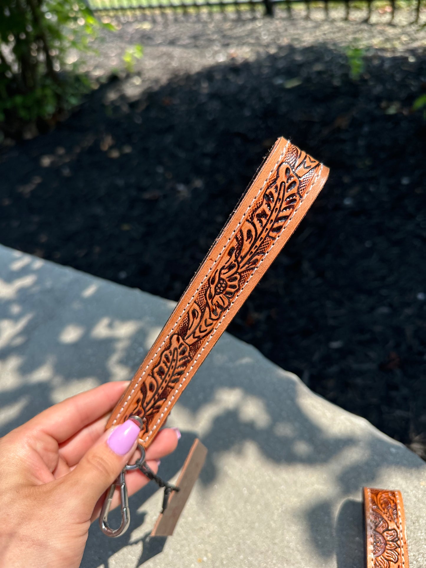 Tooled Leather Keychain
