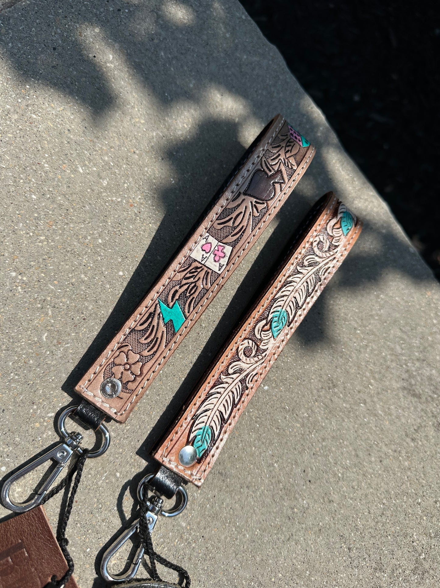 Tooled Leather Keychain