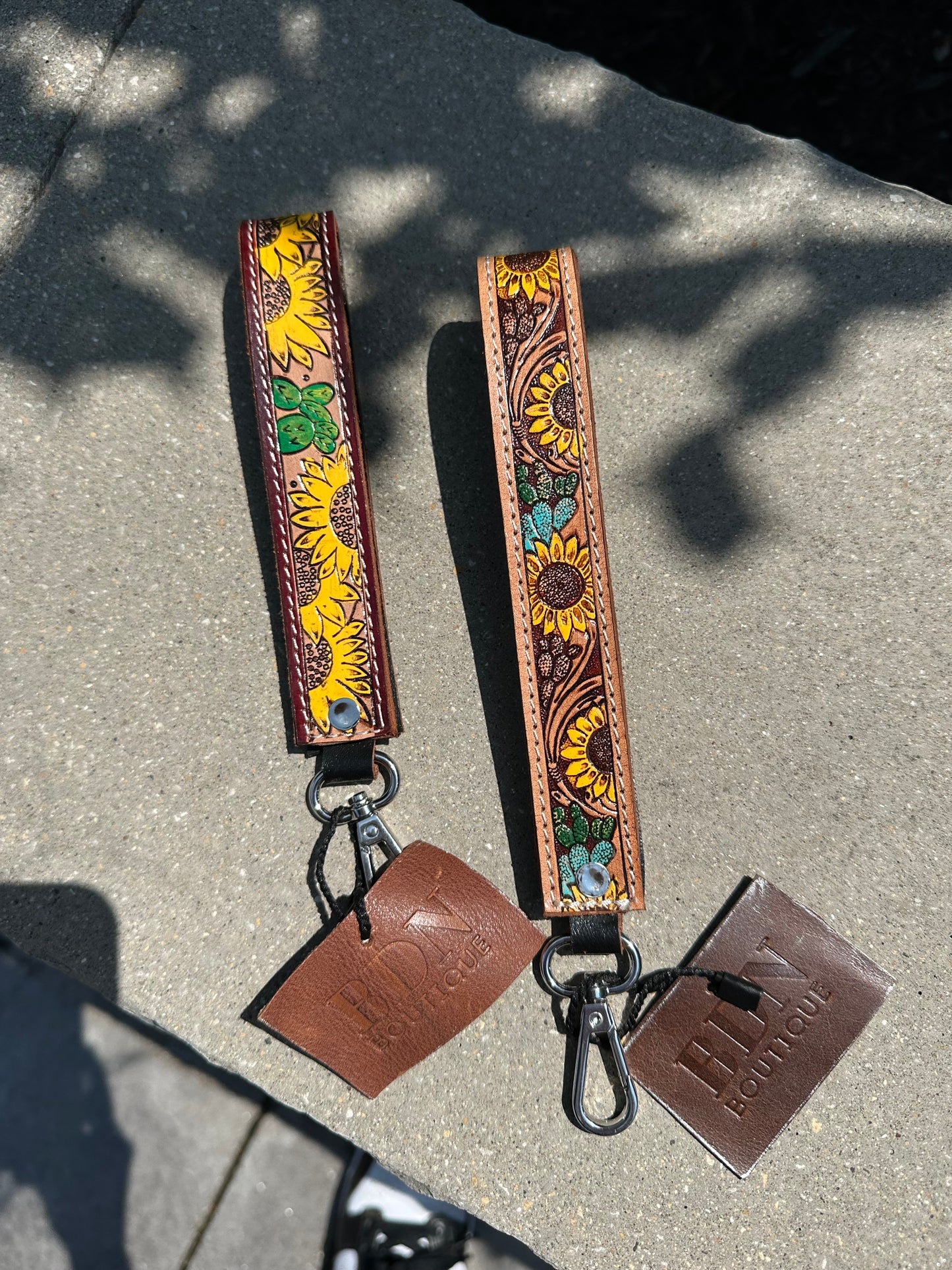 Tooled Leather Keychain