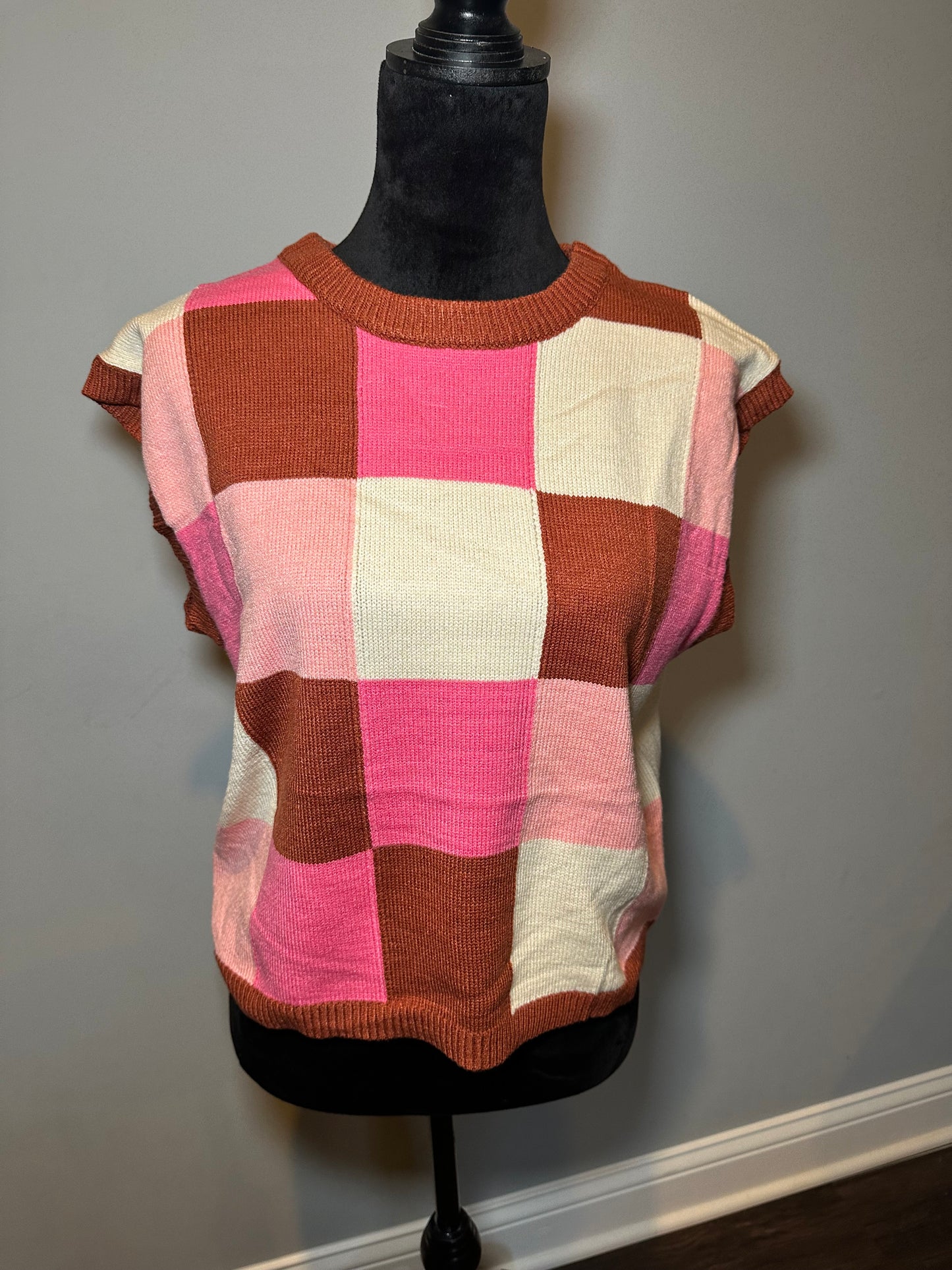 COLORFUL CHECKERED SWEATER VEST