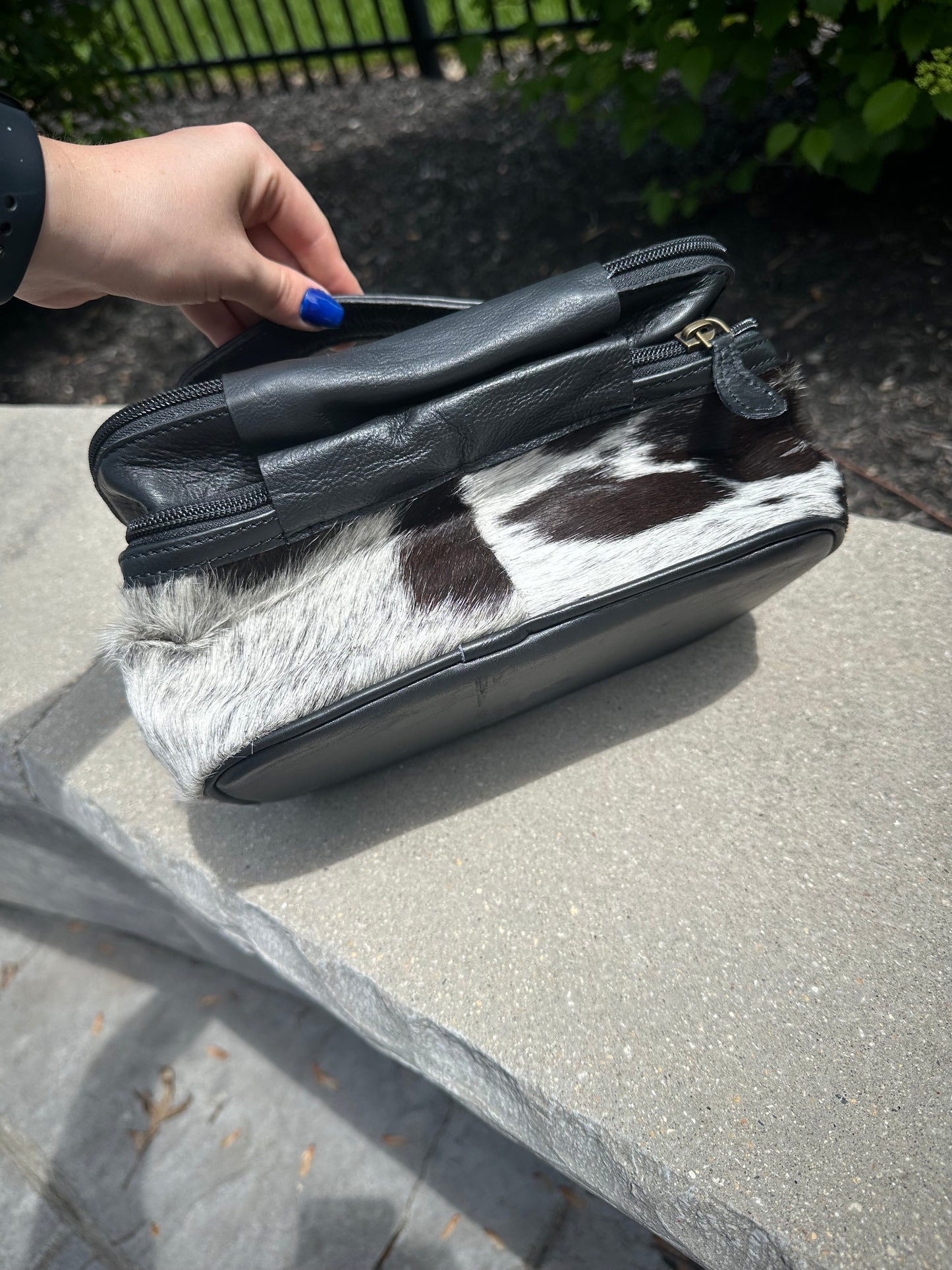 Genuine Cowhide Make up Bag Cosmetic Organizer