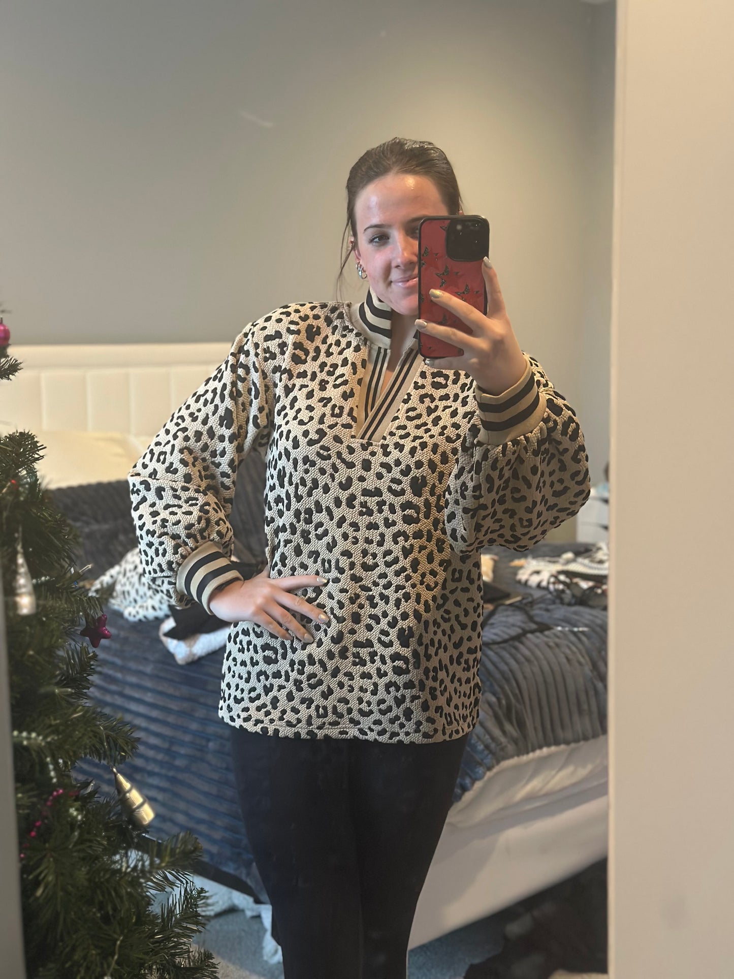 Textured Leopard Top