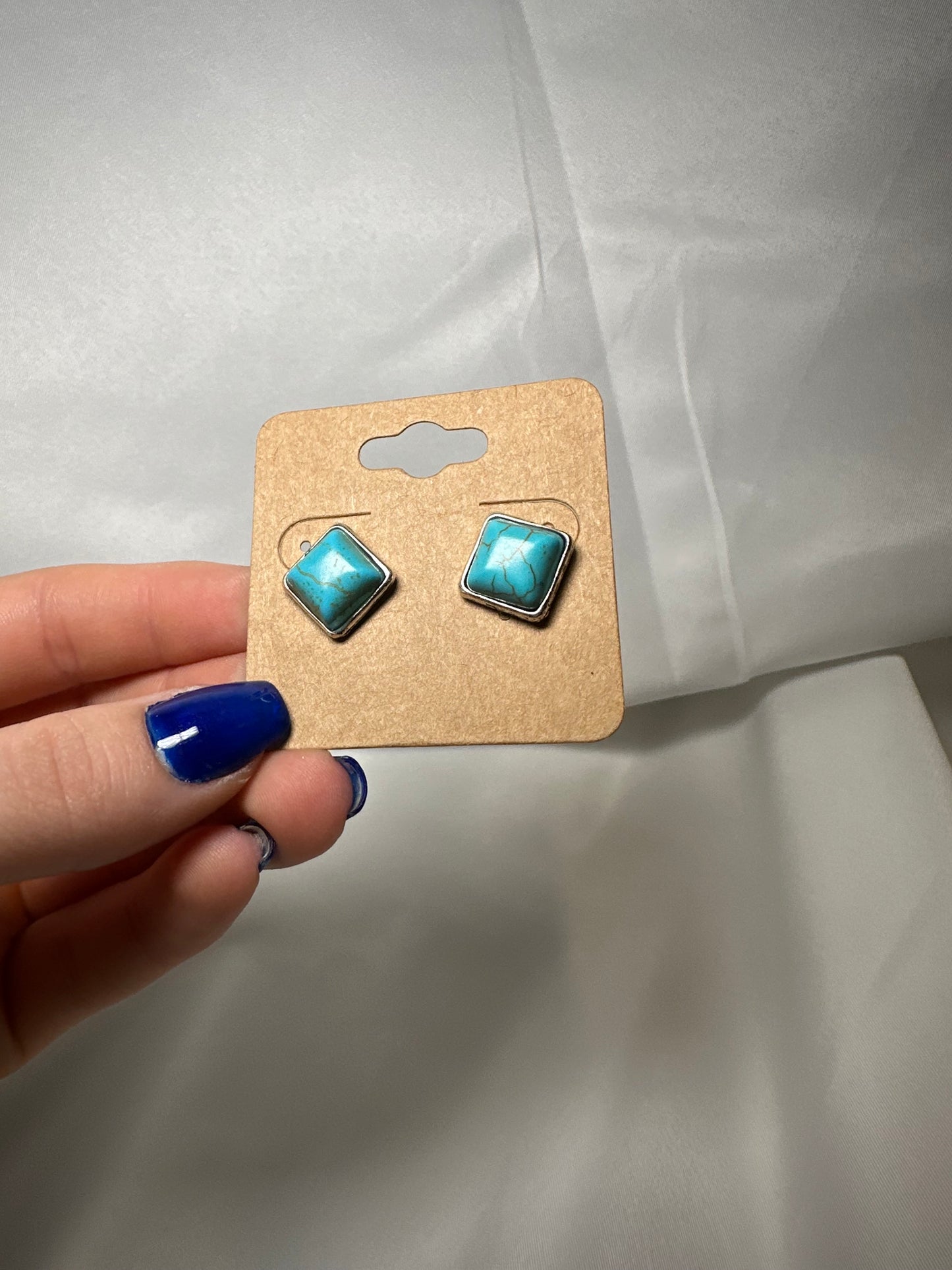 Western Design Stone Stud Earrings