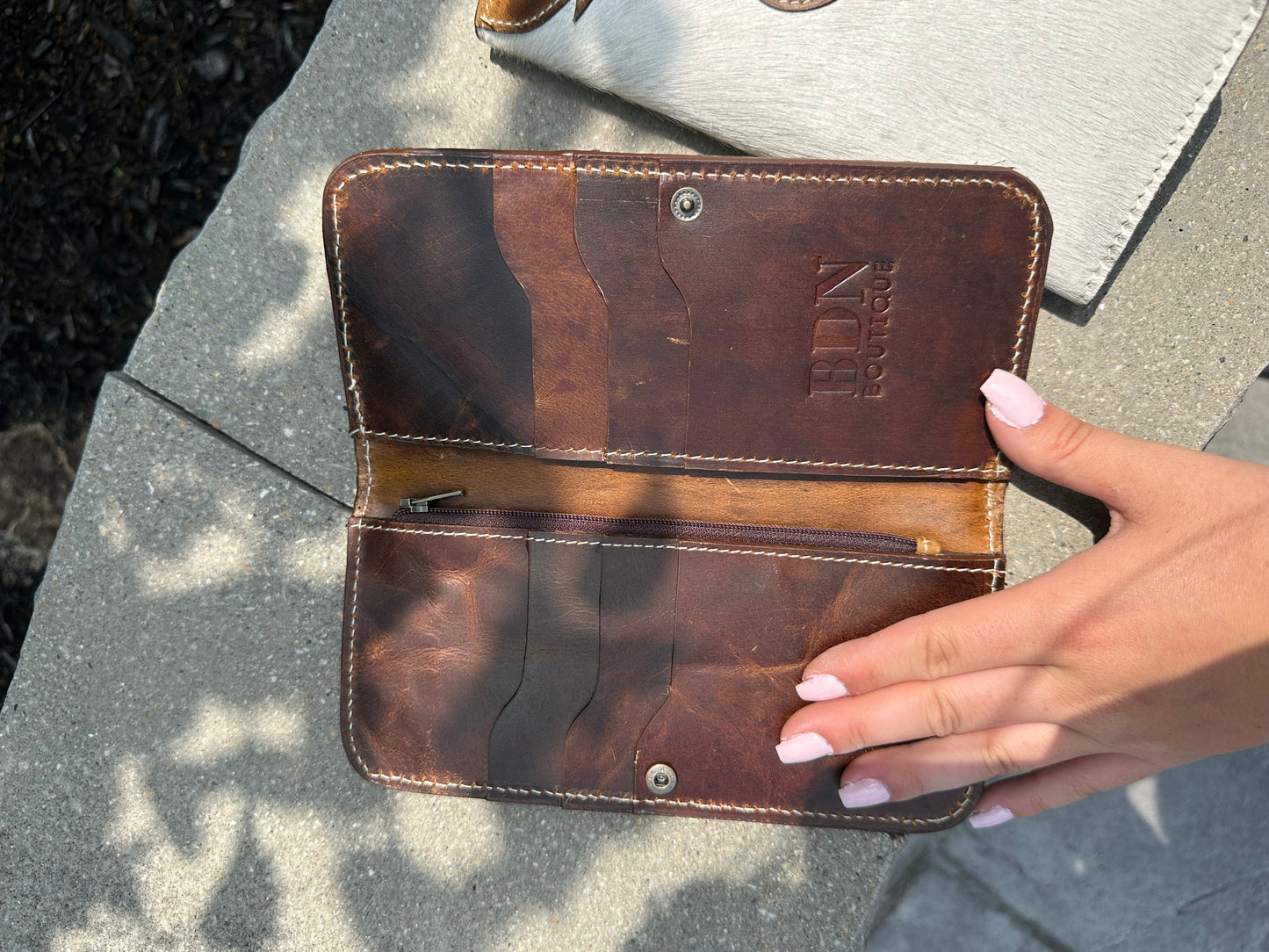 Cowhide Leather Slim Long Wallet for Men's Genuine Leather Wallets