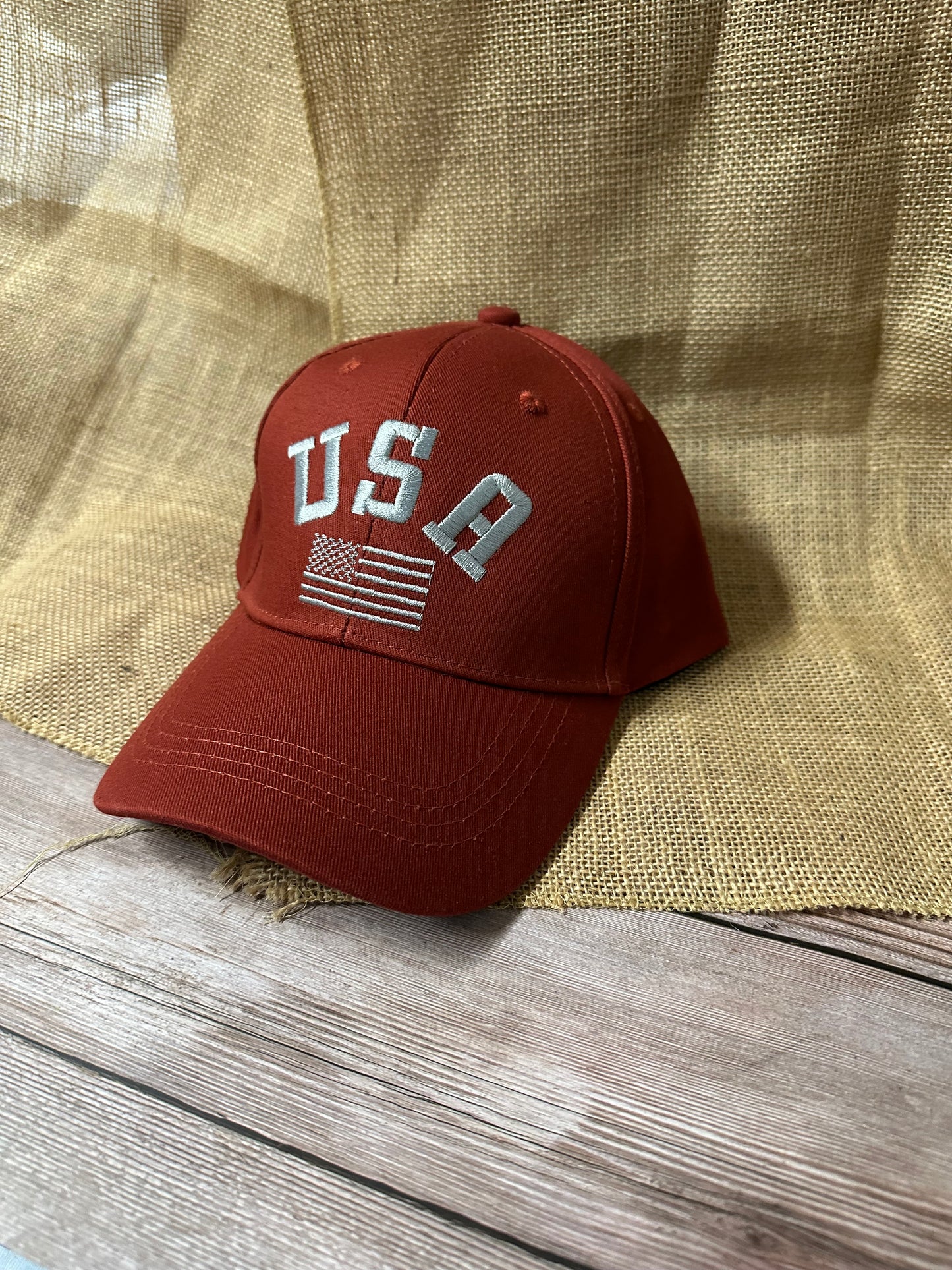 USA Flag Hat (Maroon)