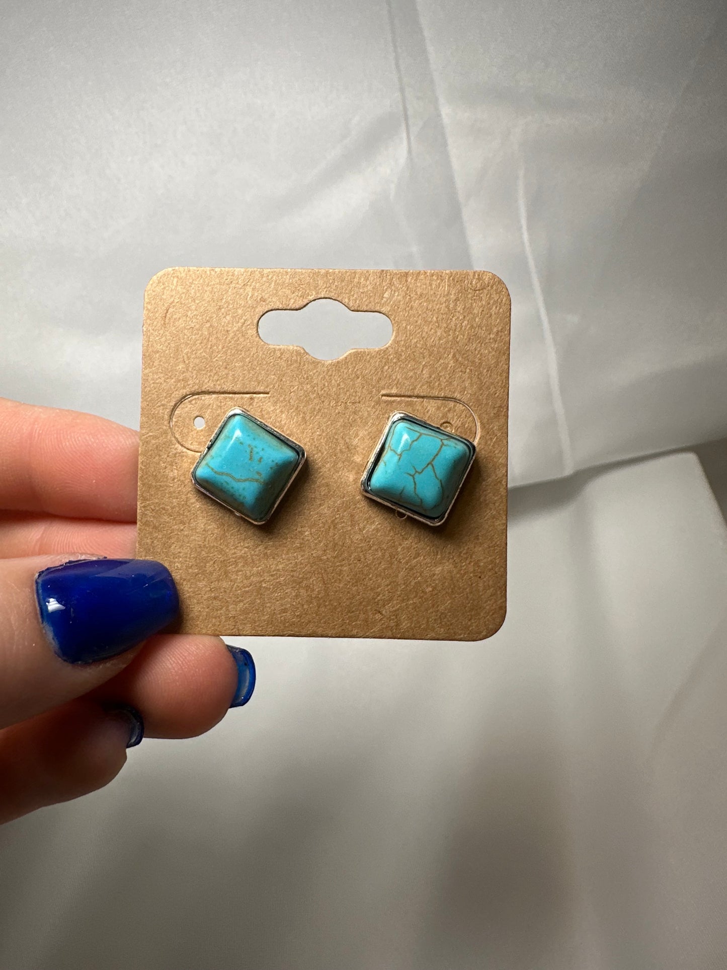 Western Design Stone Stud Earrings