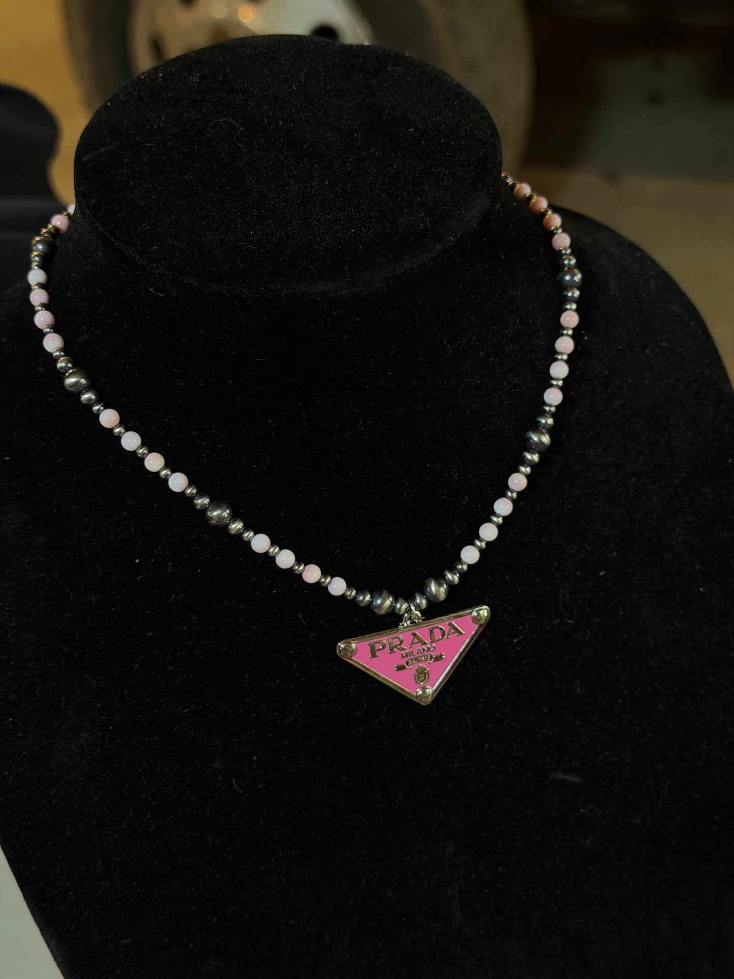 Pink Conch x PRADA necklace