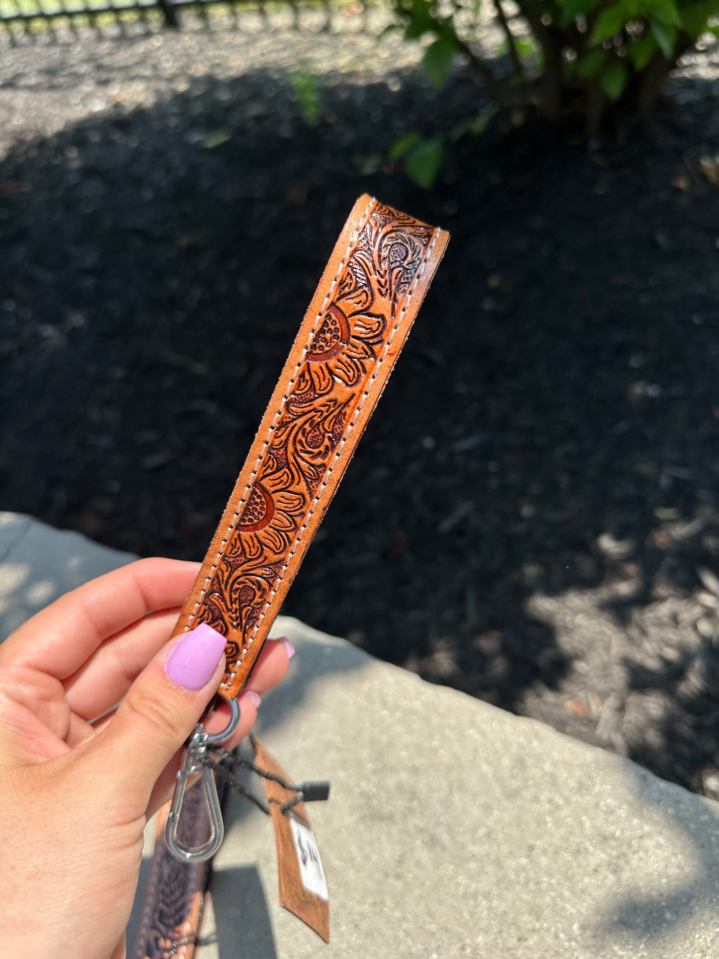 Tooled Leather Keychain